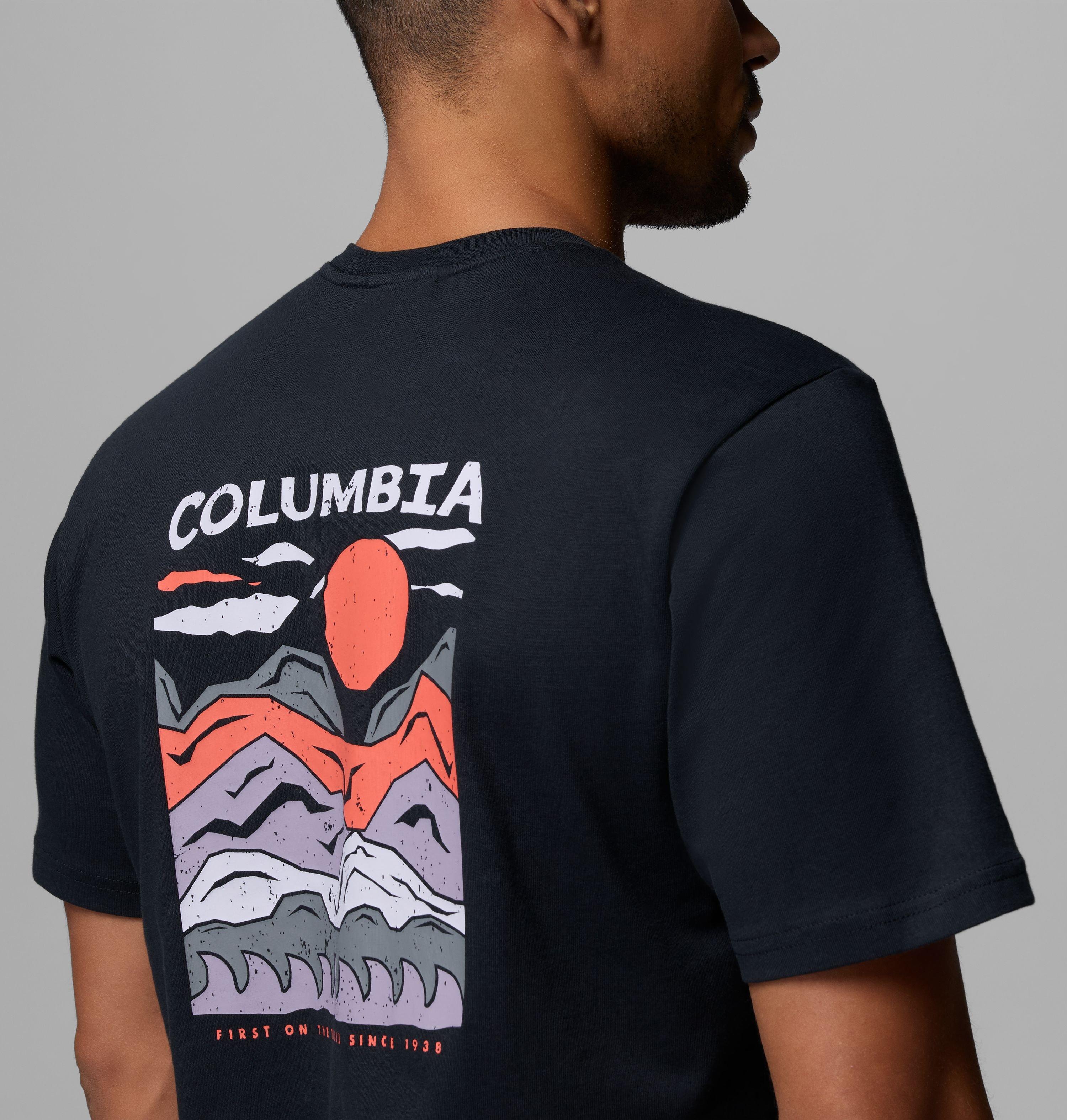 Columbia Explorers Canyon Back T-Shirt - Black, Peaks and Waves