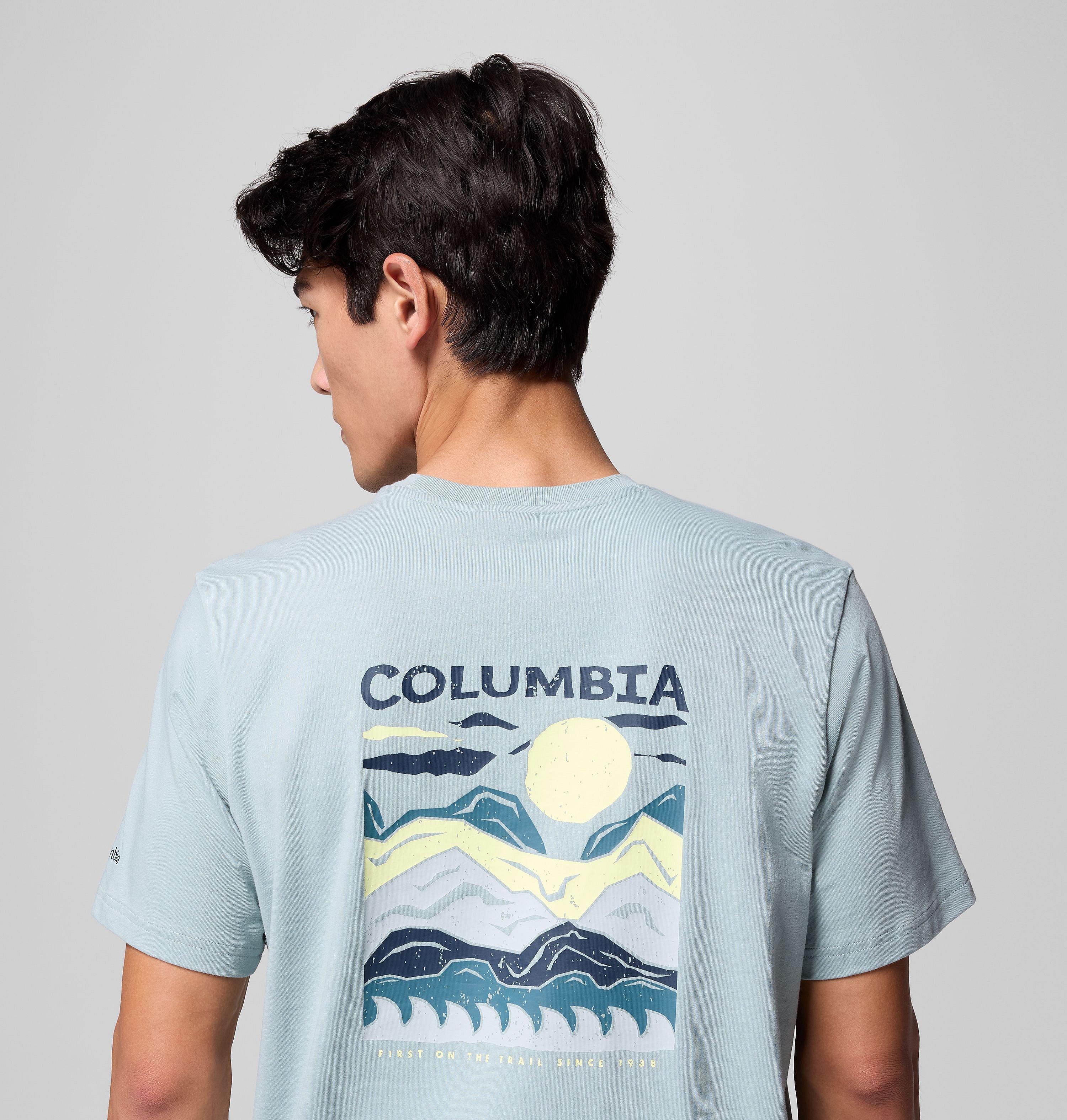 Columbia Columbia Explorers Canyon Back SS Tee - Crushed Blue, Peaks and Waves