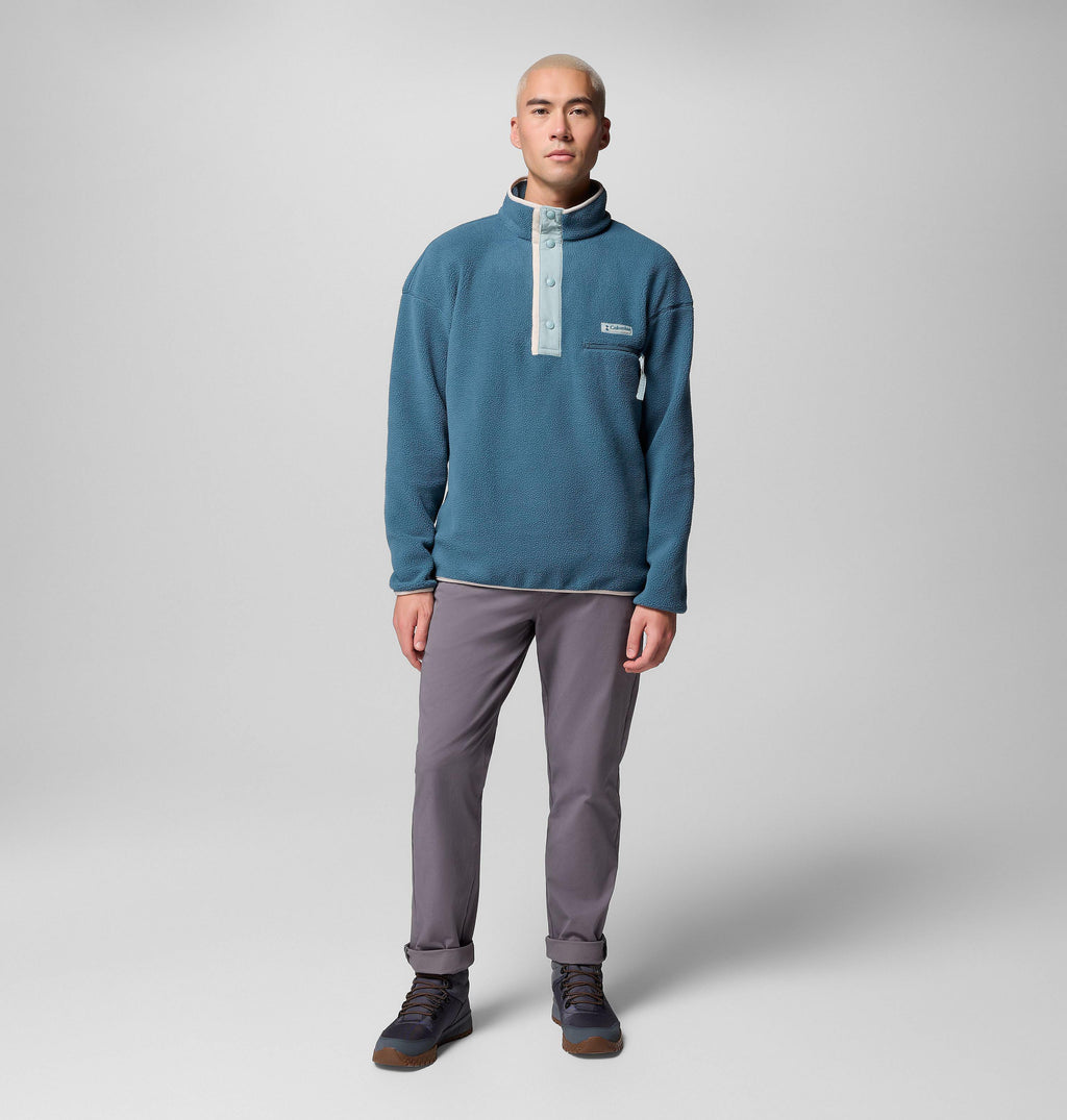 Men’s Everblue half-snap fleece pullover with elastic cuffs, stand collar