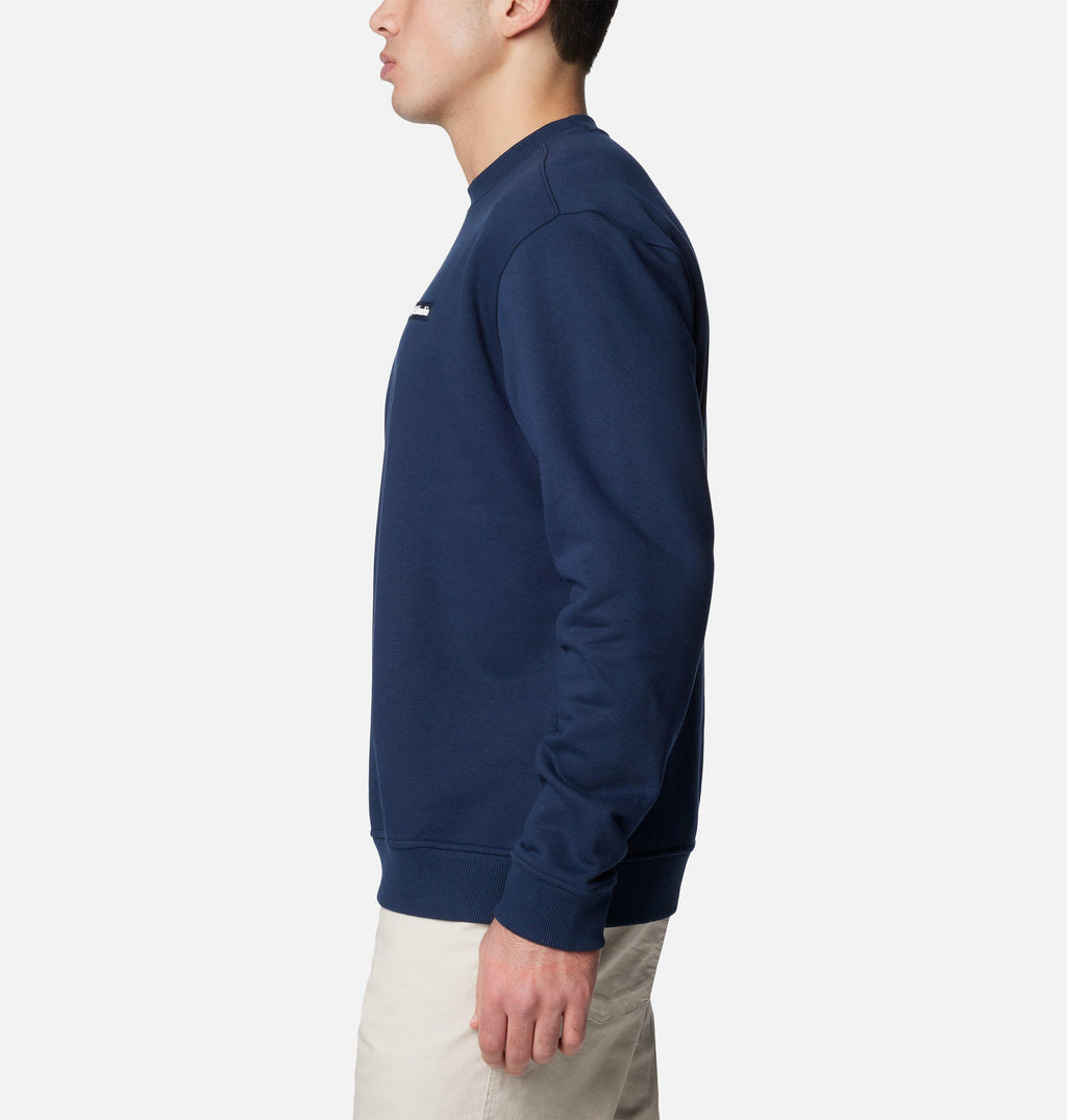 Columbia navy crewneck sweatshirt with long sleeves and ribbed cuffs and hem