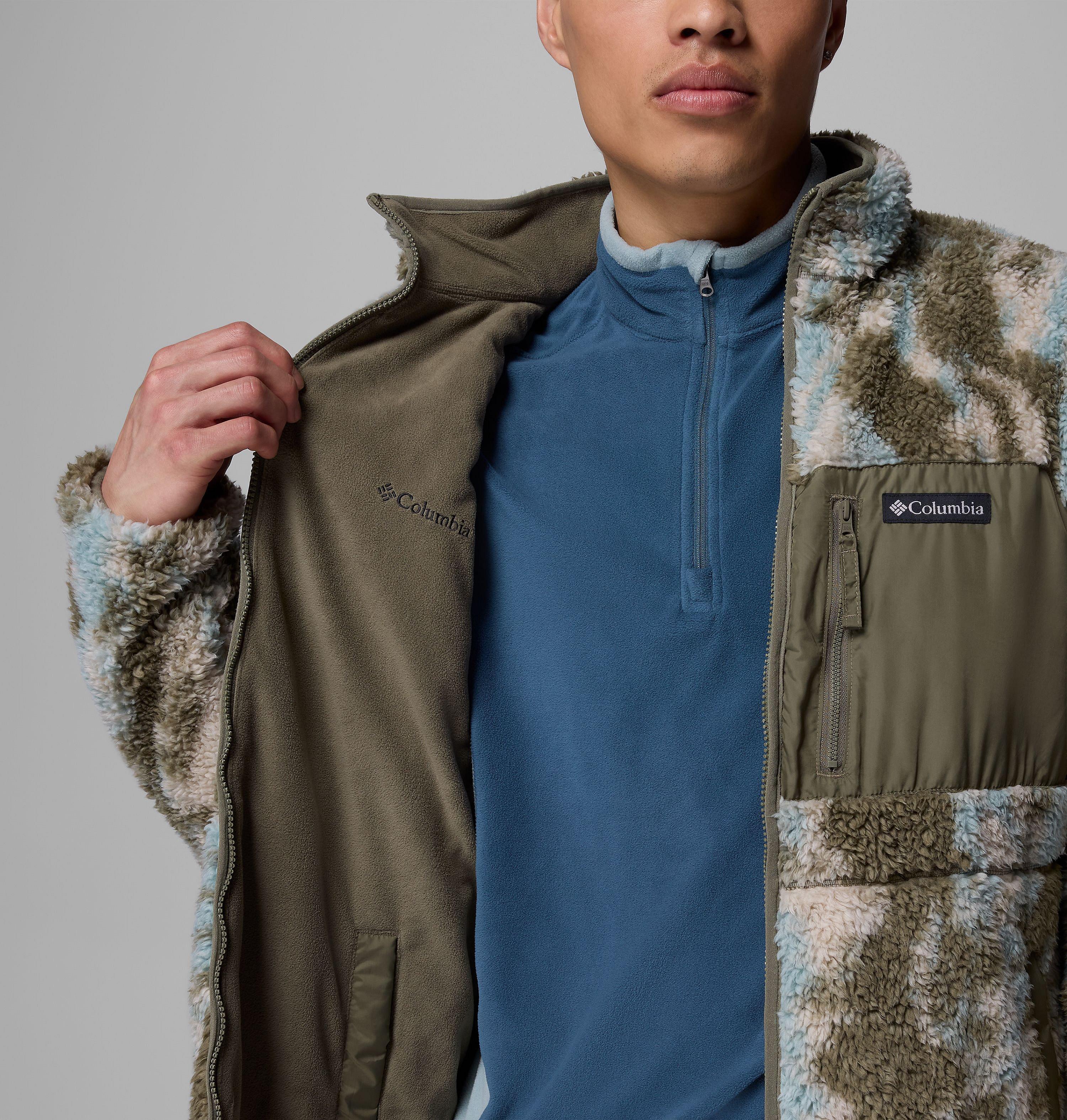 Columbia Winter Pass Reversible Fleece Jacket - Stone Green, Tracks