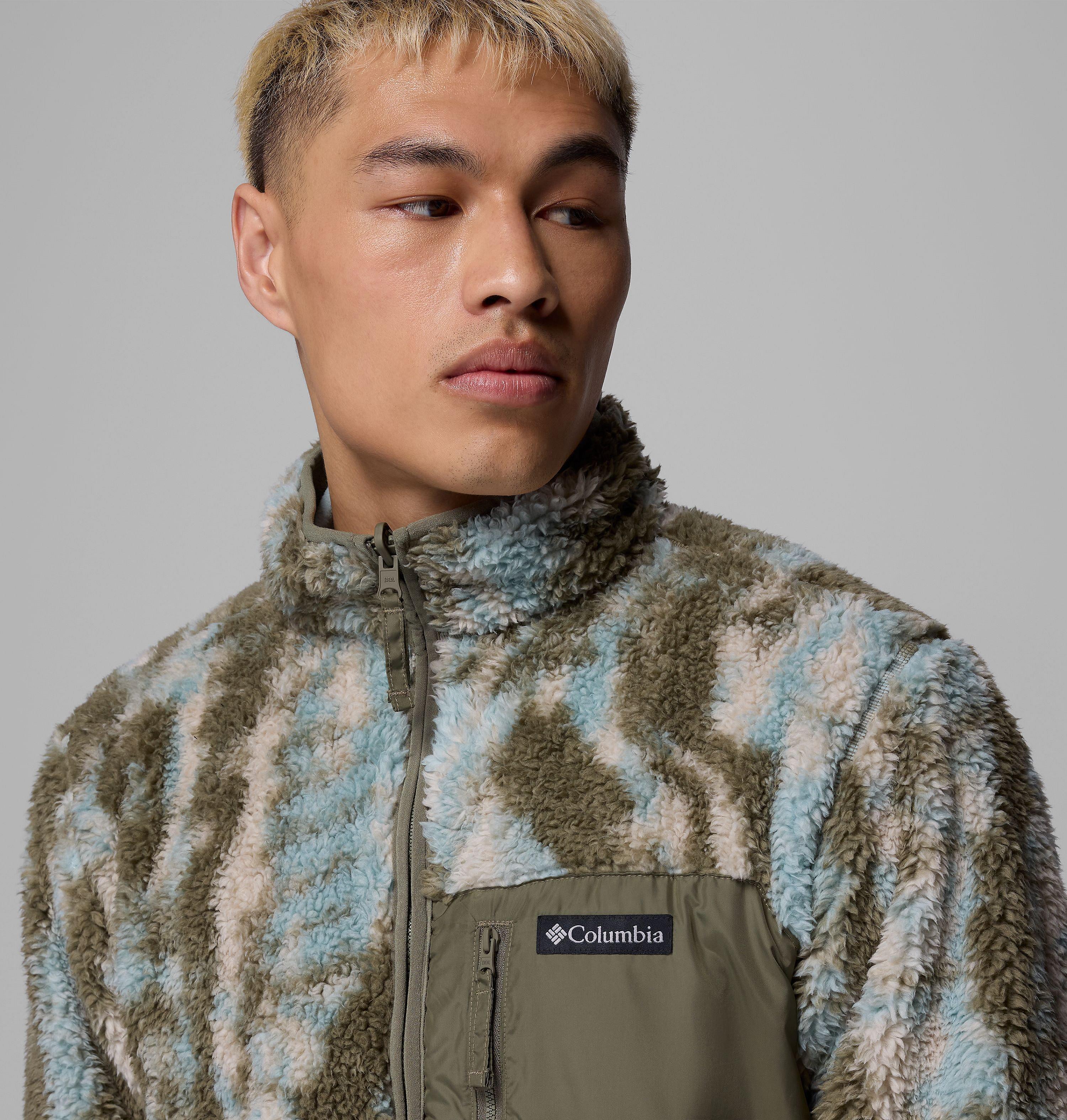 Columbia Winter Pass Reversible Fleece Jacket - Stone Green, Tracks