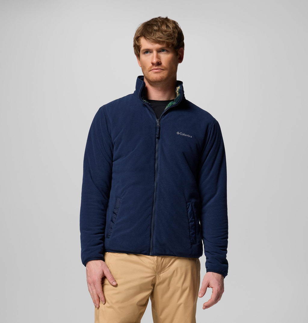 Columbia Winter Pass Reversible Fleece in Collegiate Navy, Tracks - alternate 2