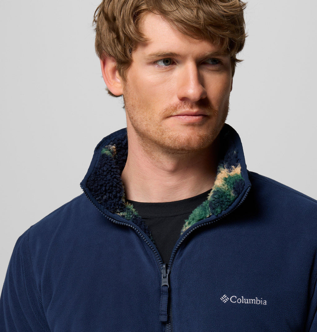 Columbia Winter Pass Reversible Fleece in Collegiate Navy, Tracks - alternate 4