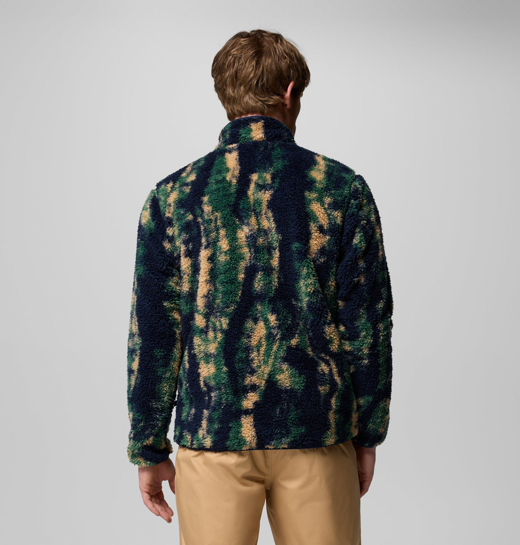 Columbia Winter Pass Reversible Fleece in Collegiate Navy, Tracks - back