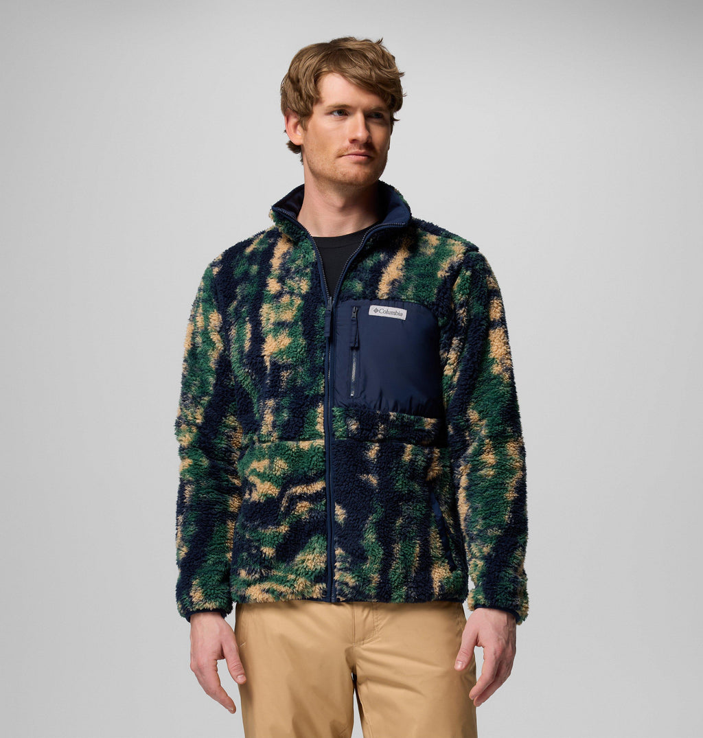 Columbia Winter Pass Reversible Fleece in Collegiate Navy, Tracks - front