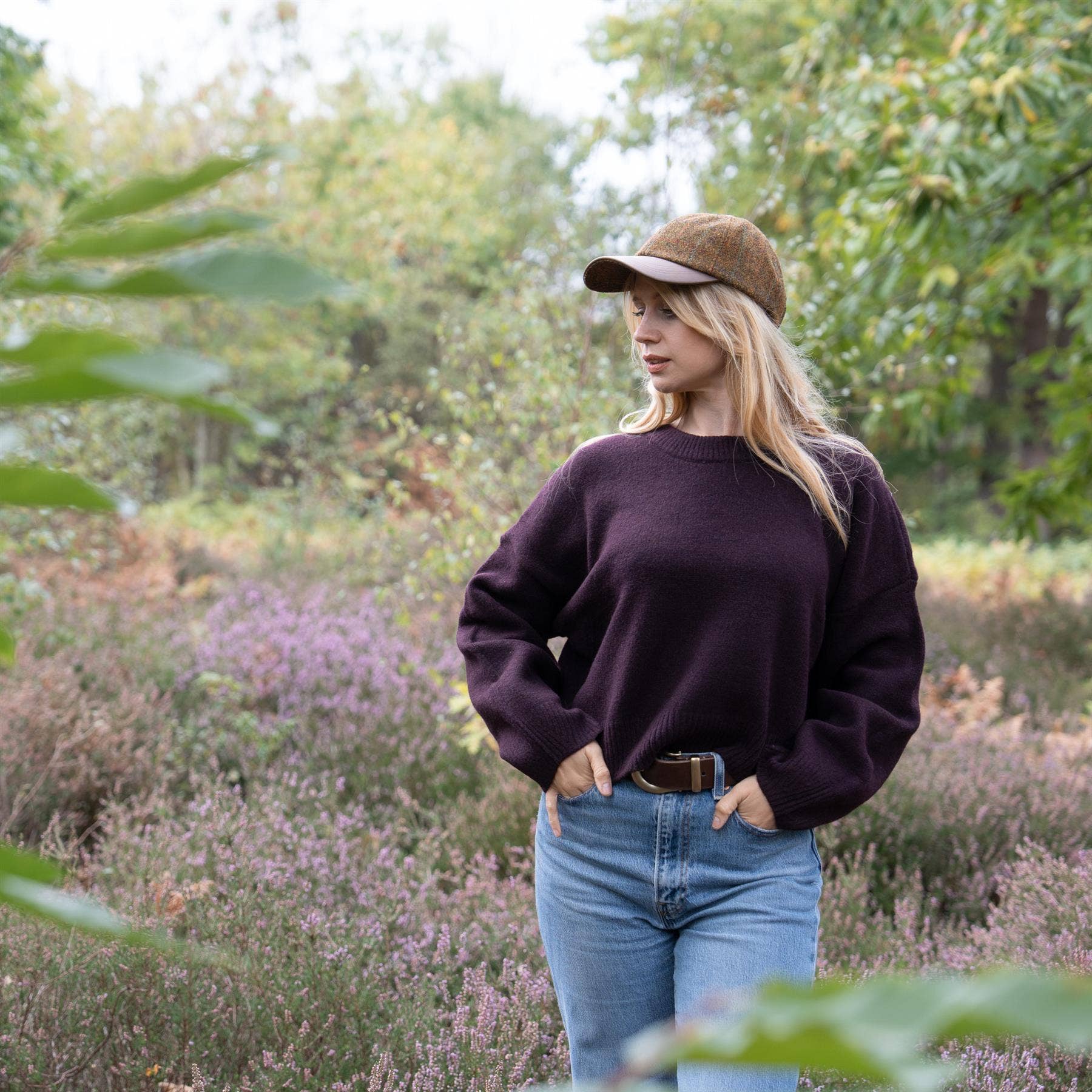 Heather Hats & Accessories Rosalie Harris Tweed Baseball Cap ZH052: Rowan