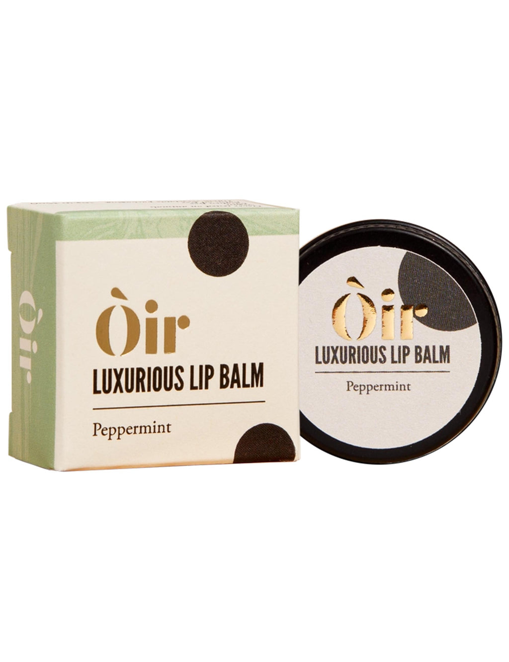 Luxurious lip balm box and tin set with Peppermint label