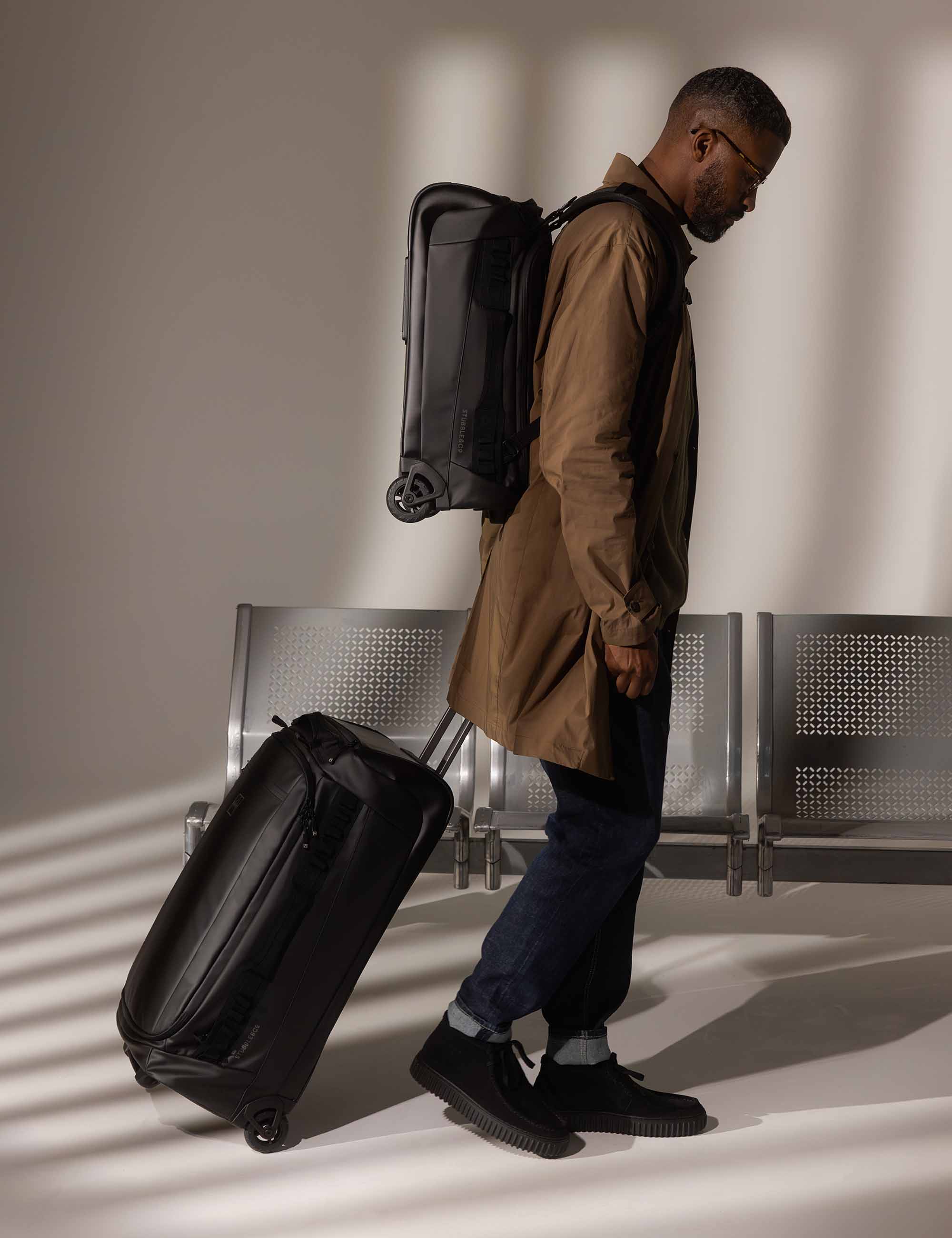Stubble & Co Wheeled Duffel Bag 80L - All Black