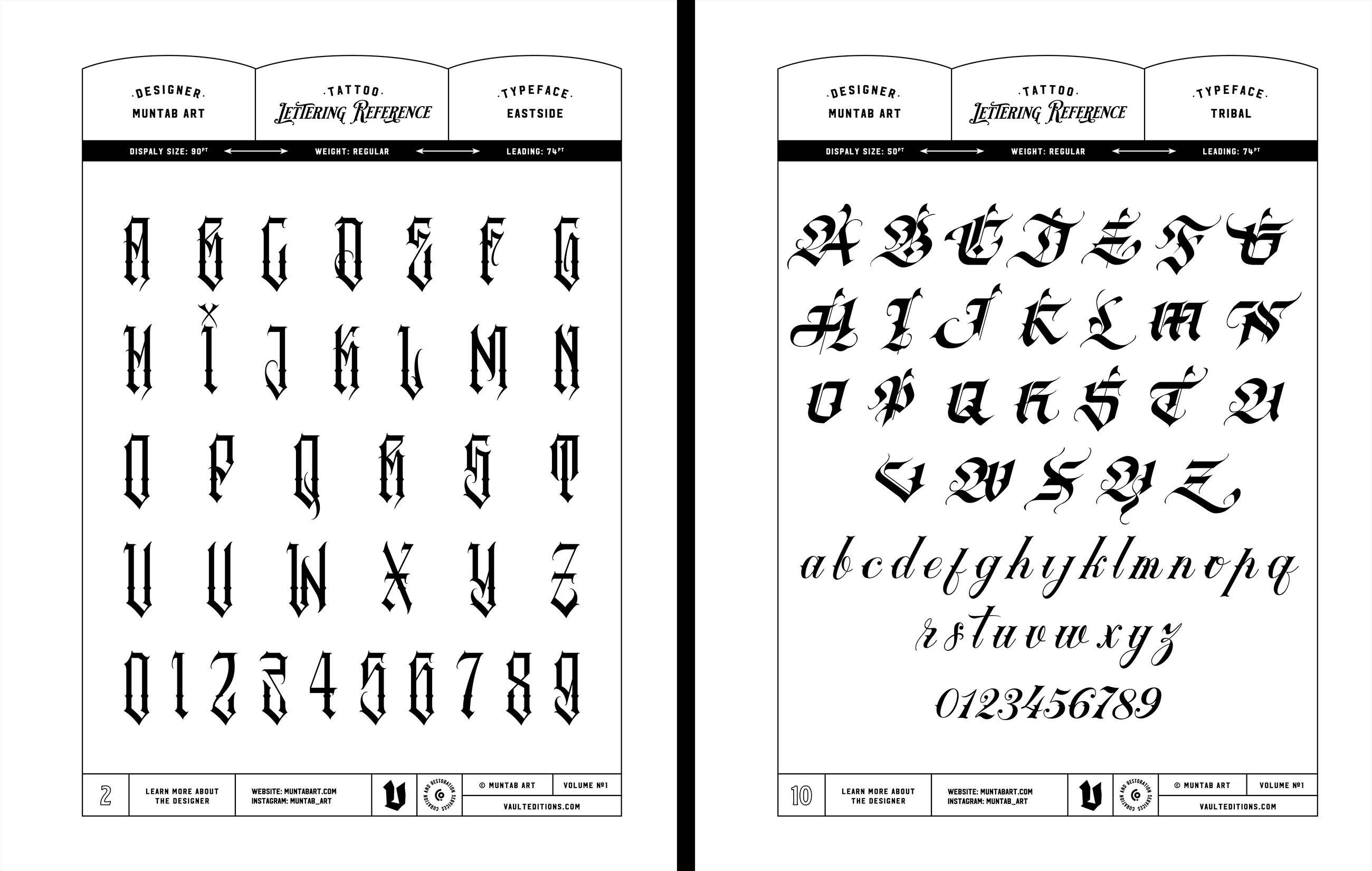 Tattoo Lettering Inspiration Reference Book by Kale James