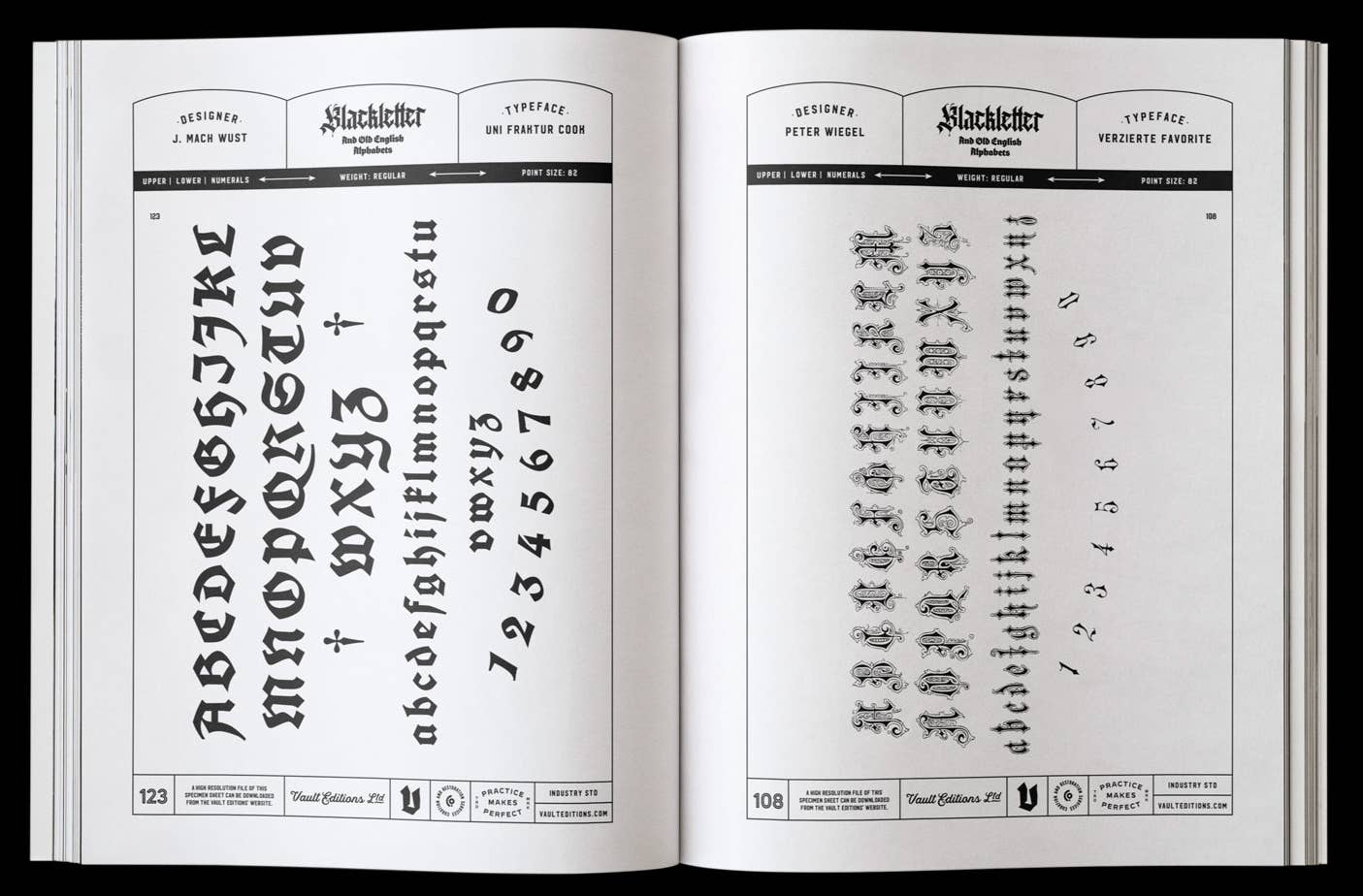 Vault Editions The Blackletter & Old English Lettering Reference Book by James Kale