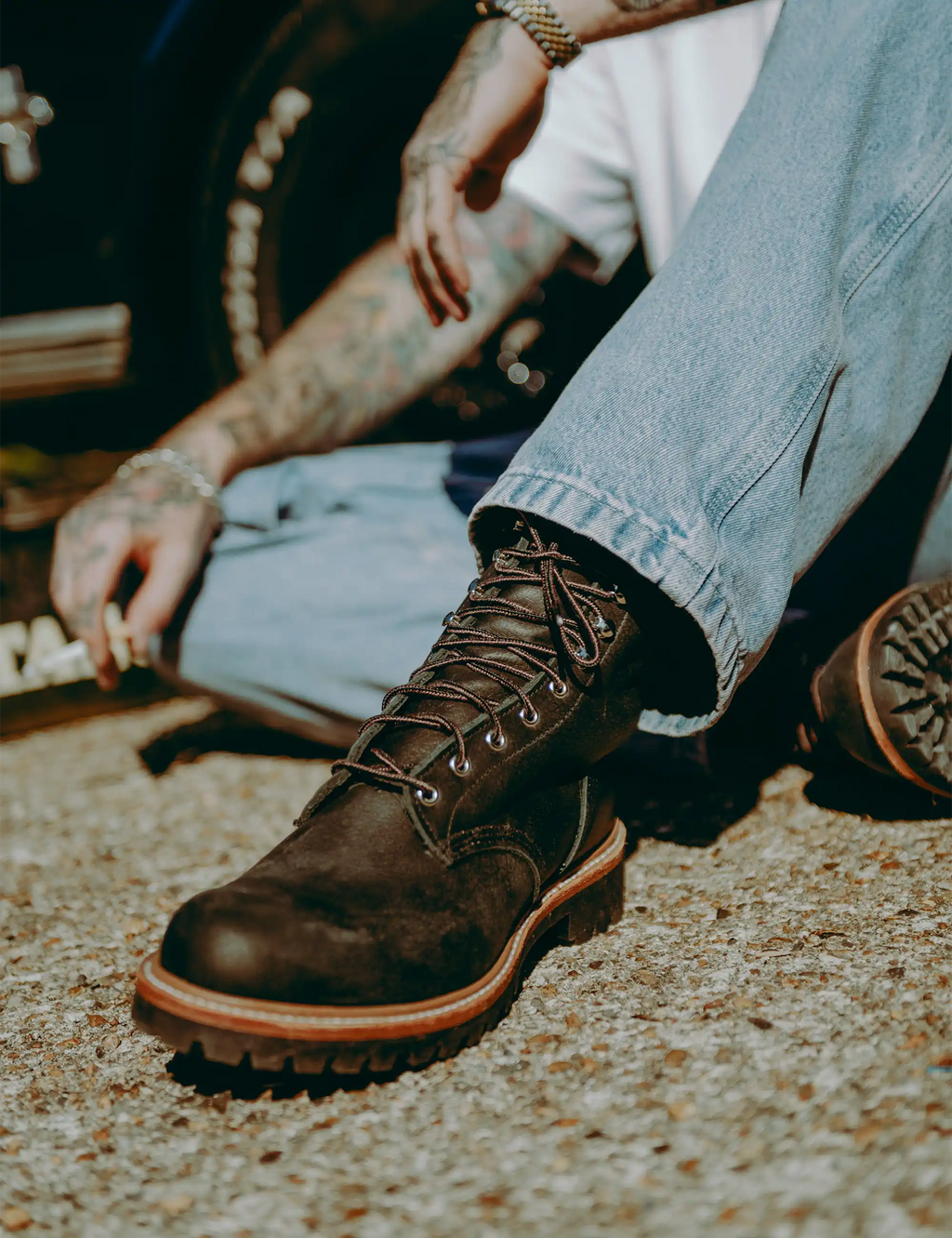 4501 Heritage 8" Logger Boot - Black Oil Slick Leather