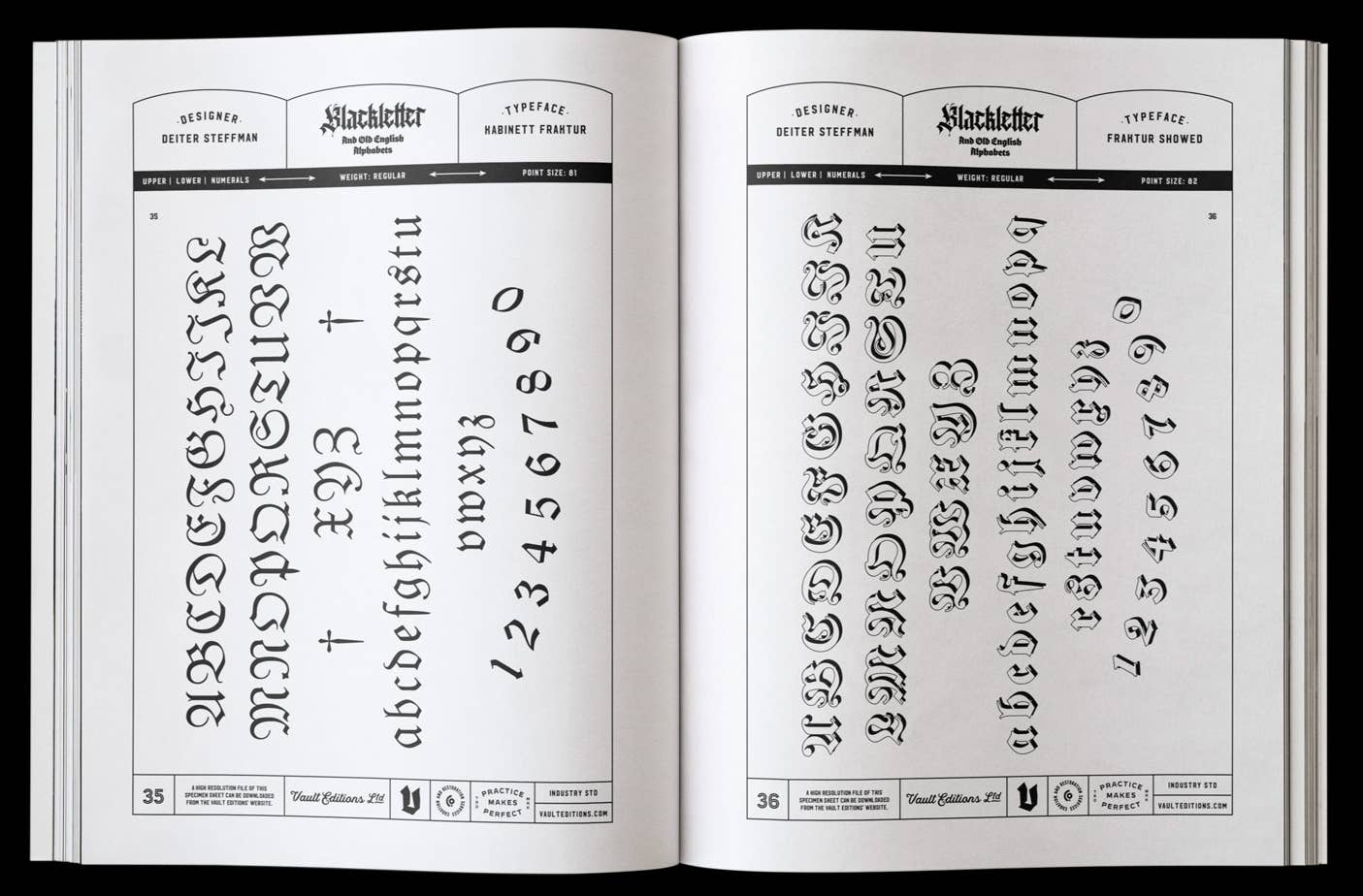 Vault Editions The Blackletter & Old English Lettering Reference Book by James Kale