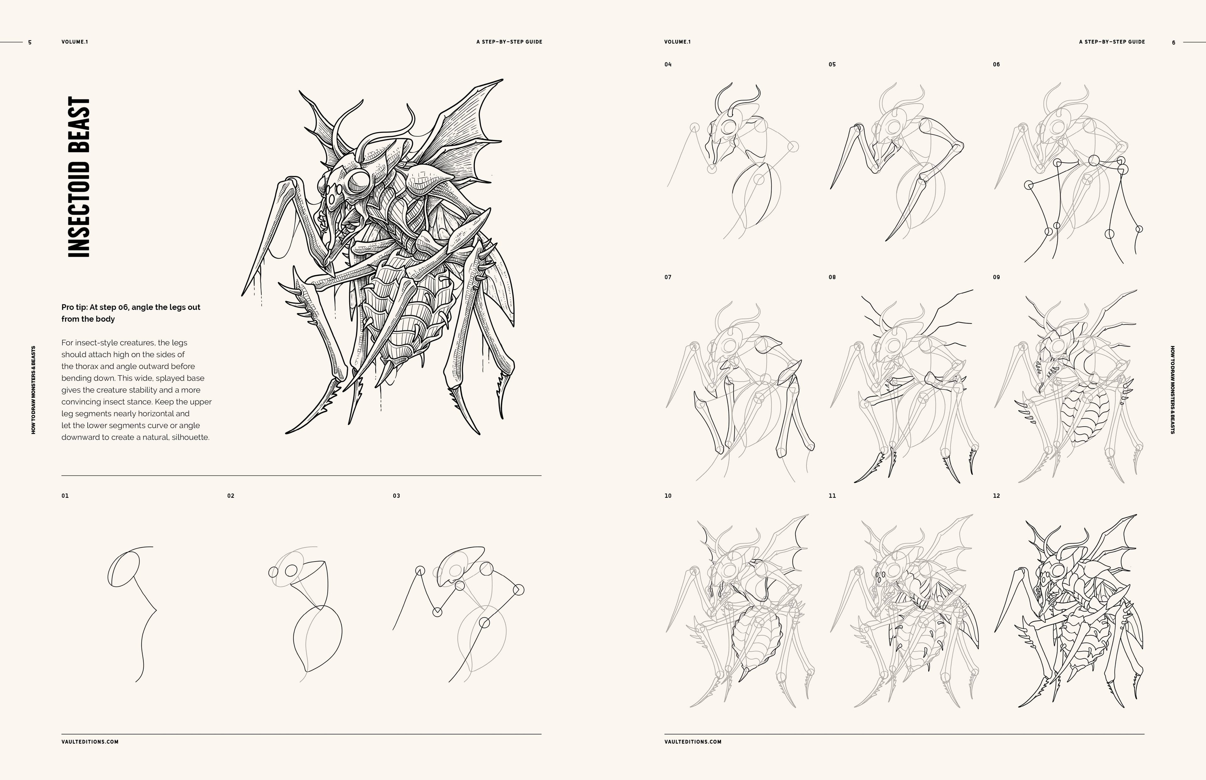 Vault Editions How to Draw Monsters and Beasts Book by James Kale
