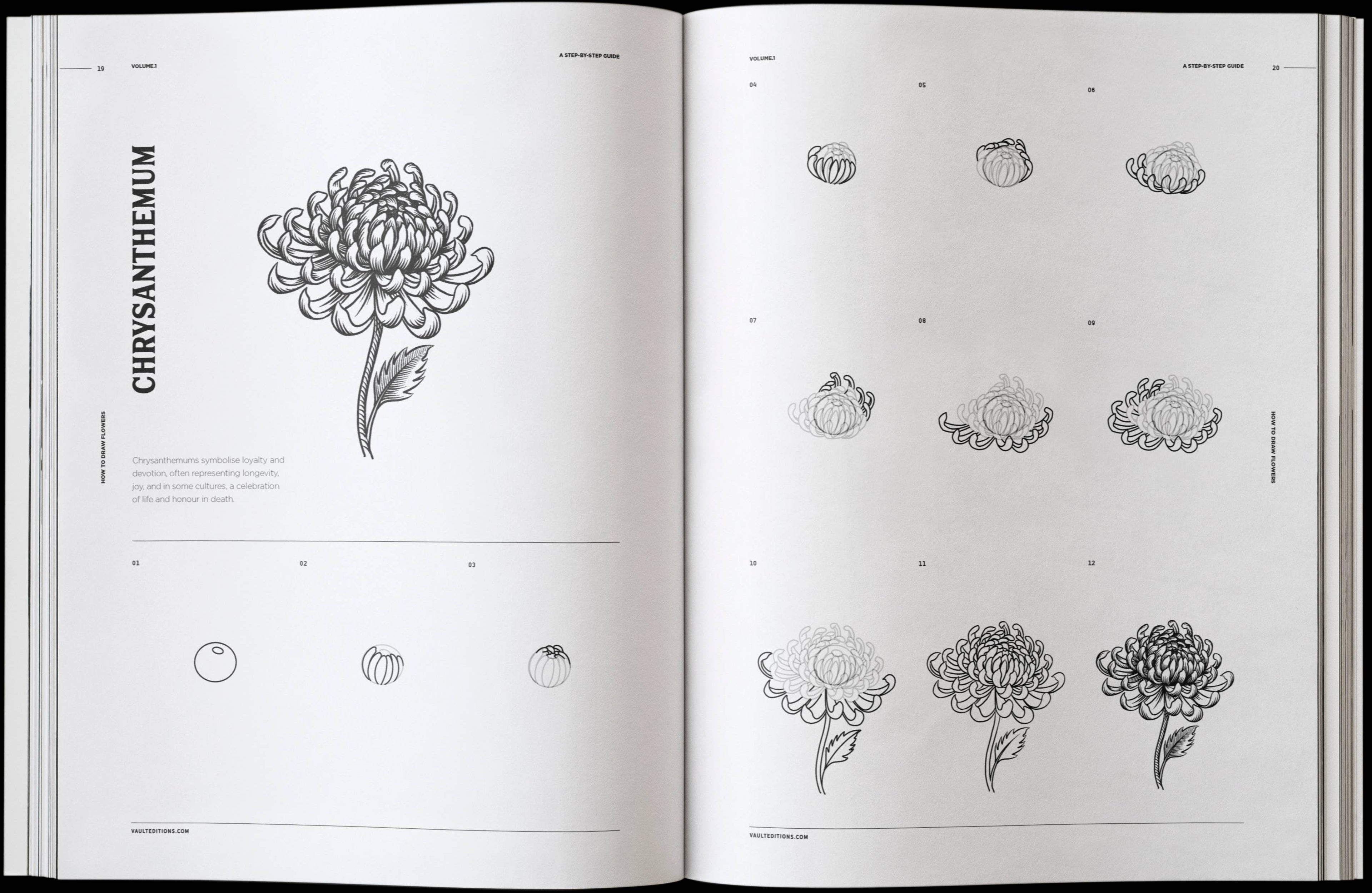 Vault Editions How to Draw Flowers Book by James Kale
