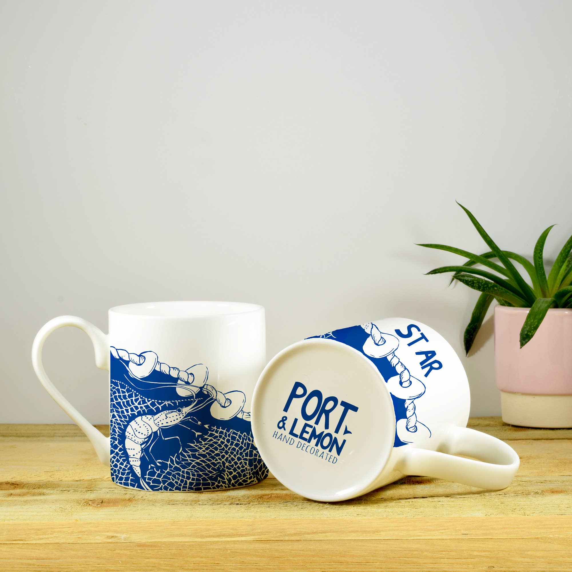 Prawn Star Hand Decorated Bone China Mug
