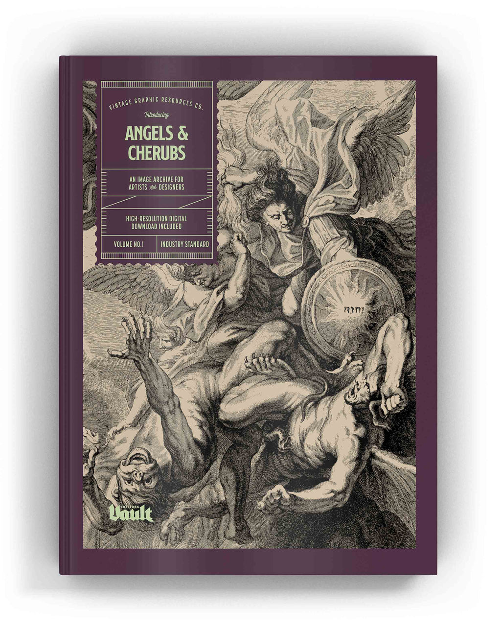 Angels and Cherubs artist reference book with illustrated angel engraving cover.