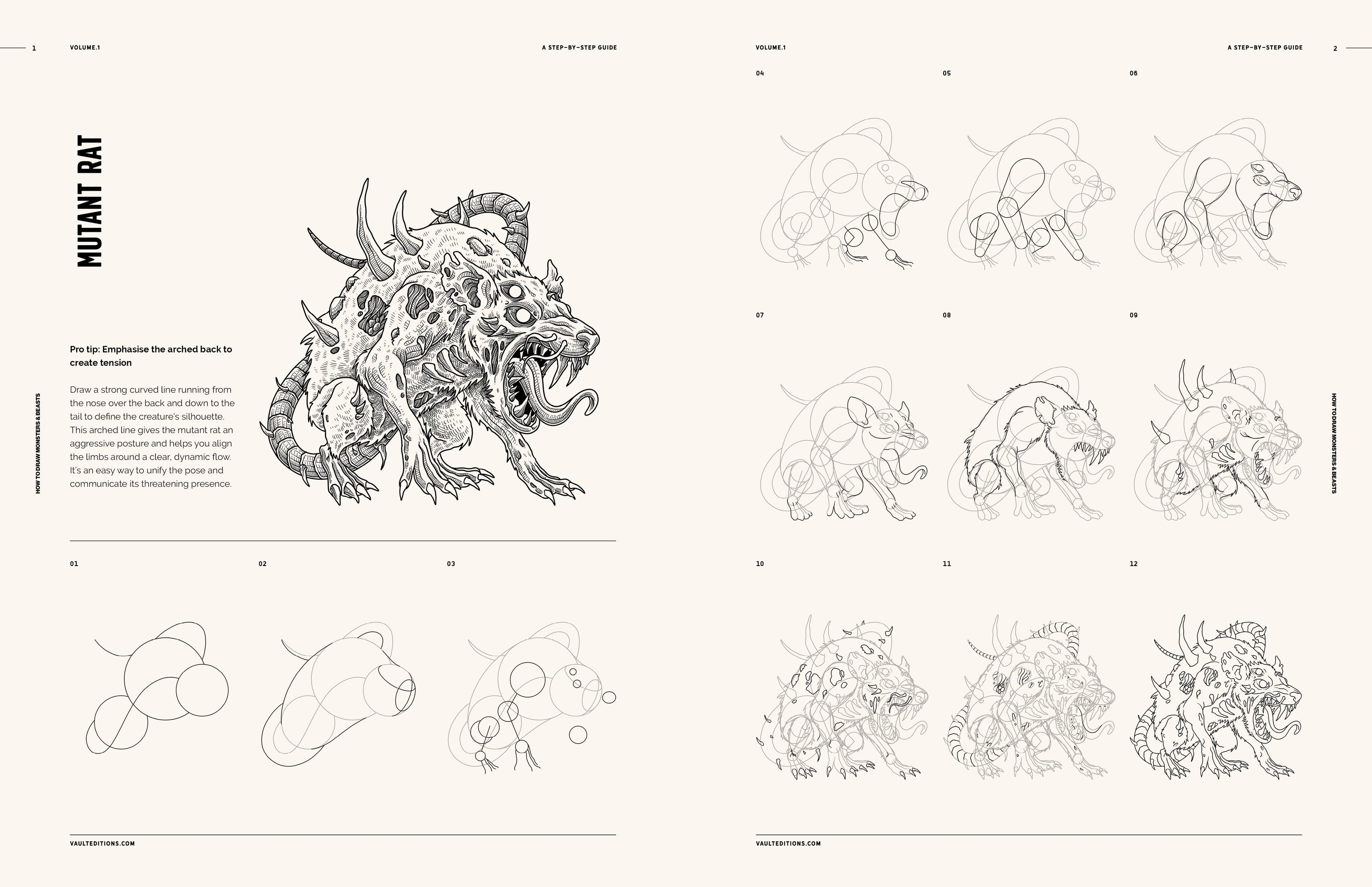 Vault Editions How to Draw Monsters and Beasts Book by James Kale