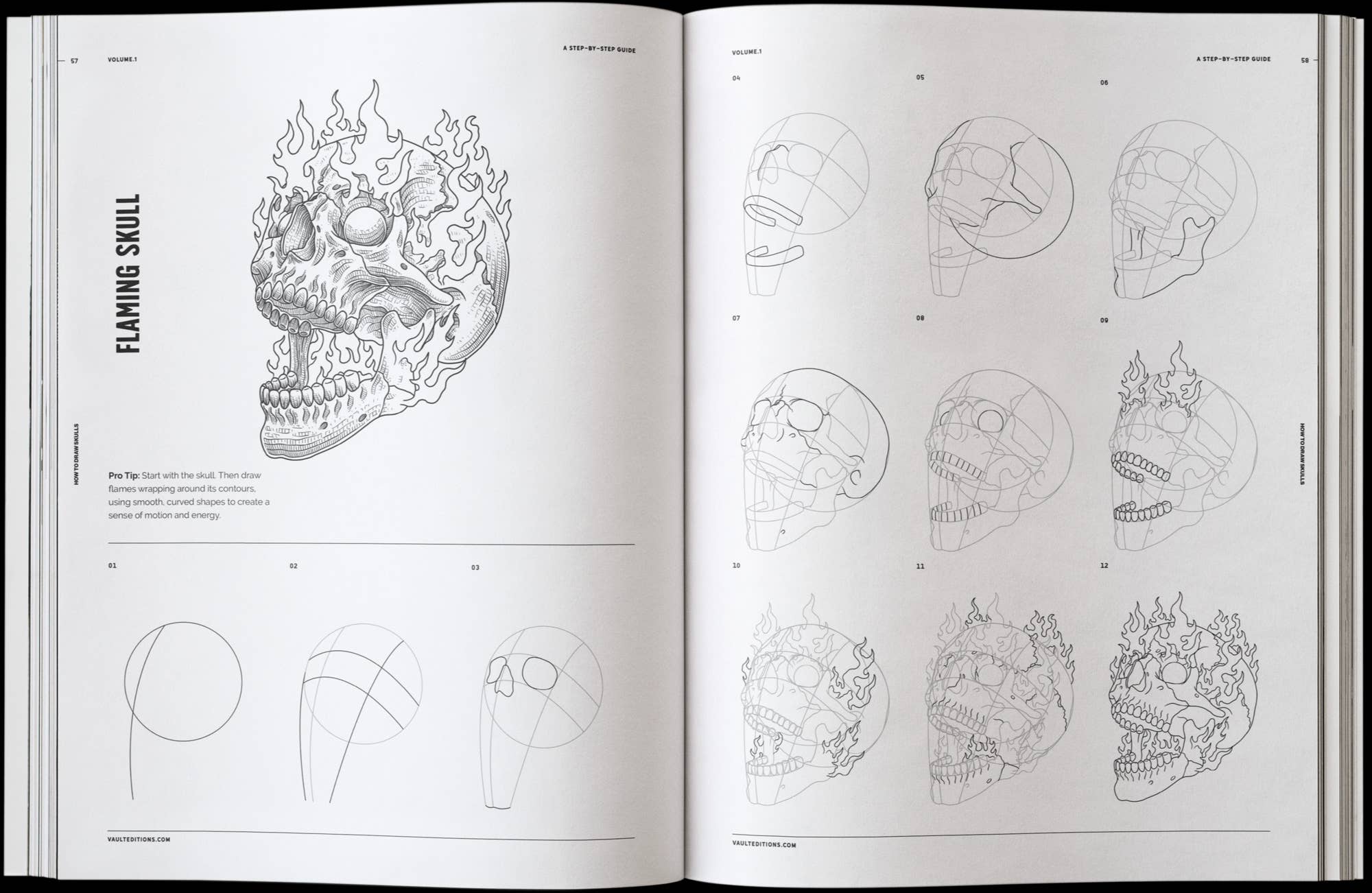 Vault Editions How to Draw Skulls Book by James Kale