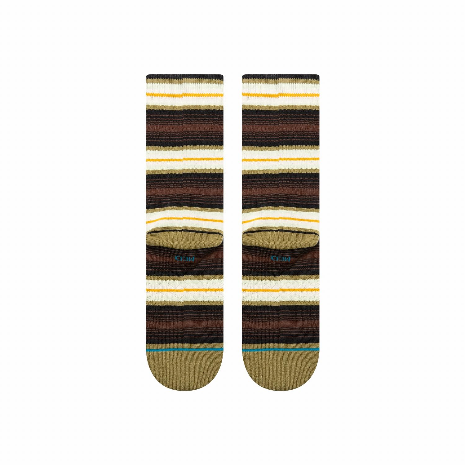 Stance Socks Stance Hassagore Crew Socks Chive Green Multi Striped Patterned Calf
