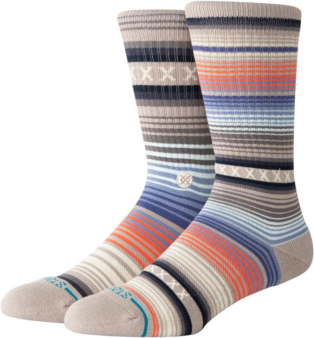 Stance Socks Stance Curren Crew Socks String Grey Striped Patterned Calf