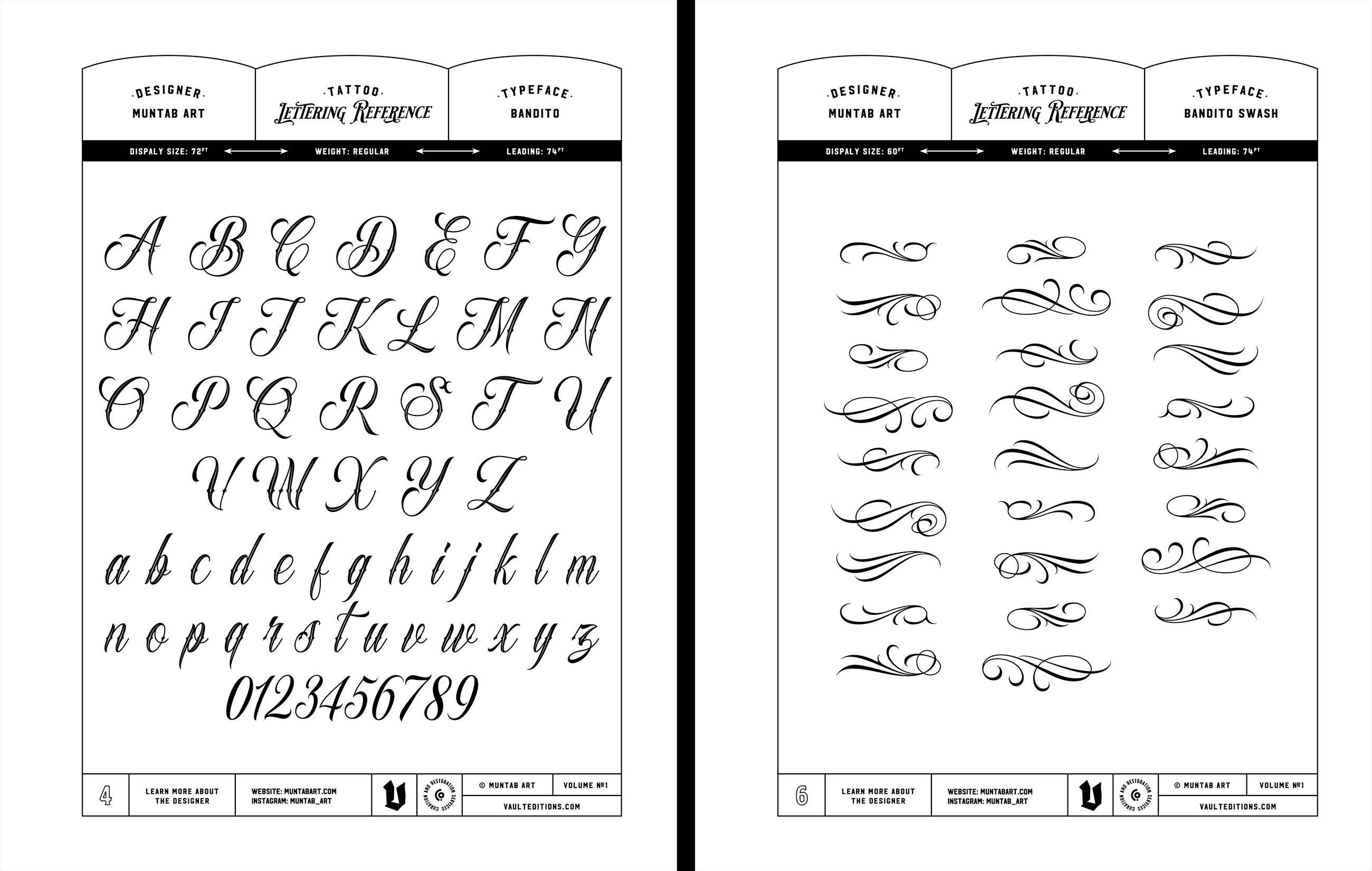 Tattoo Lettering Inspiration Reference Book by Kale James