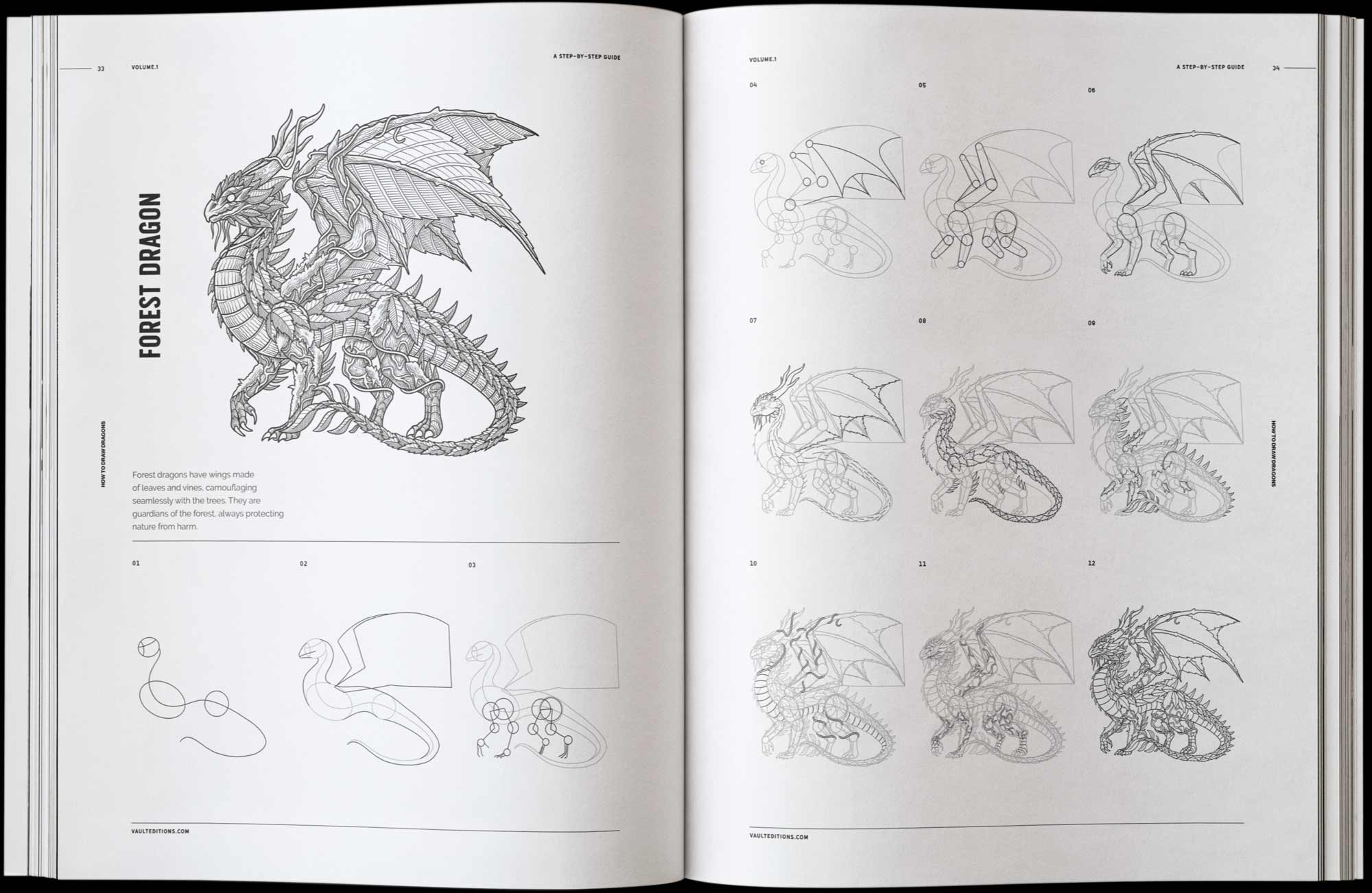 Vault Editions How to Draw Dragons Book by James Kale