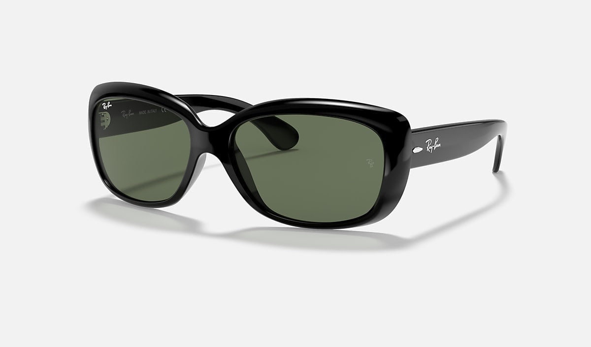 Ray-Ban Jackie Ohh Sunglasses - Polished Black/Dark Green
