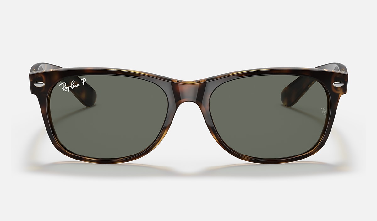 Ray-Ban New Wayfarer Sunglasses - Polished Tortoise/G-15 Green Polarised
