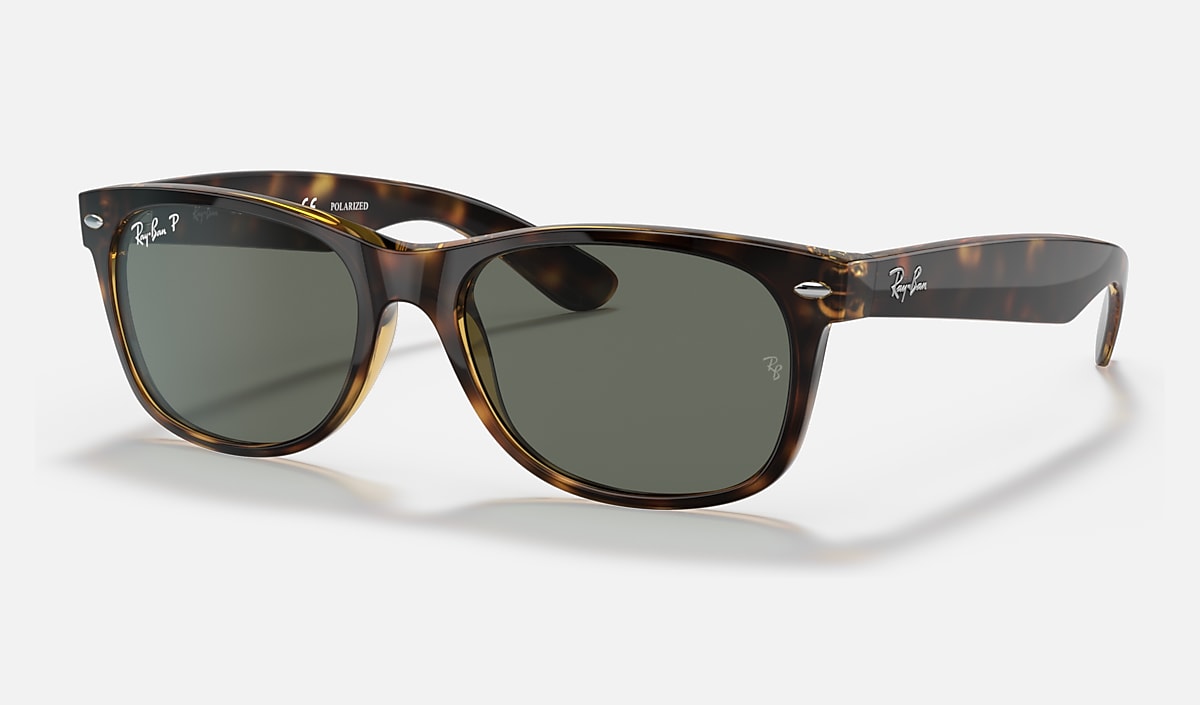 Ray-Ban New Wayfarer Sunglasses - Polished Tortoise/G-15 Green Polarised