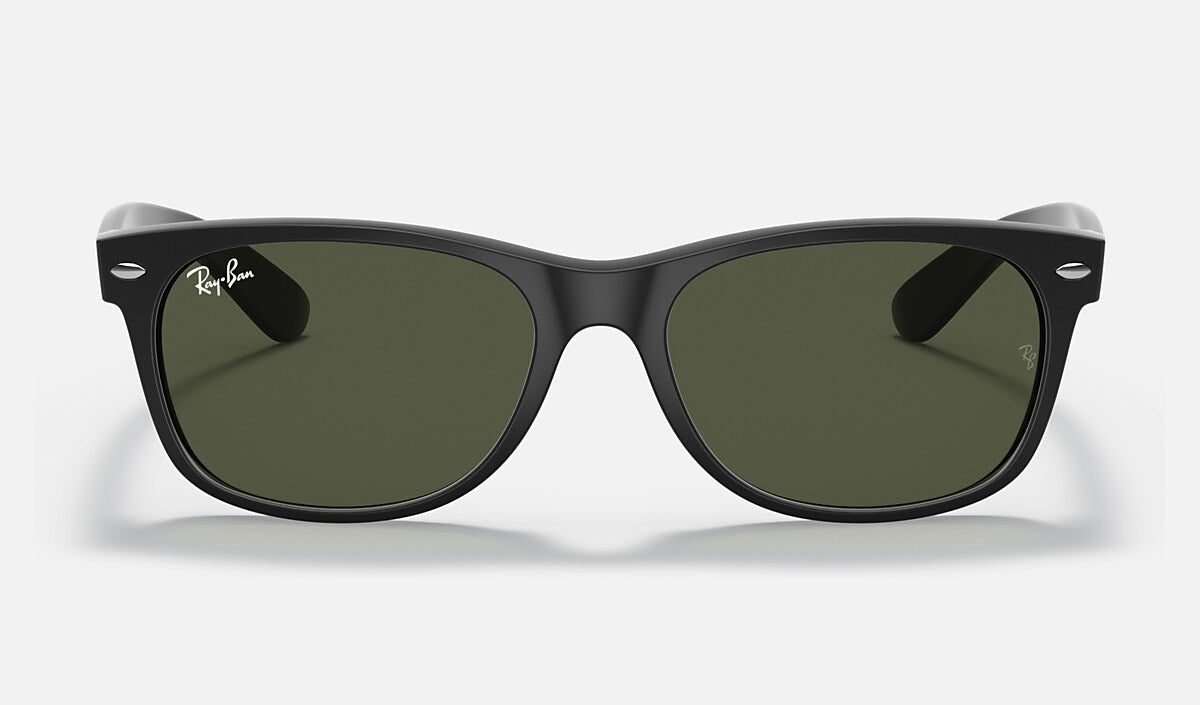 Ray-Ban New Wayfarer Sunglasses - Matte Rubber Black/G-15 Green
