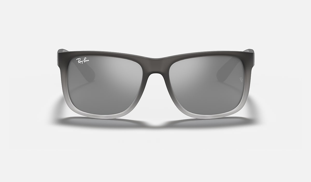 Ray-Ban Justin Classic Sunglasses - Rubber Trans Grey/Grad Grey Silver Mirror