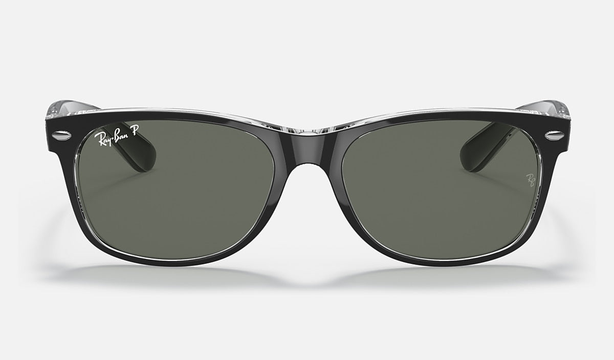 Ray-Ban New Wayfarer Sunglasses - Matte Black/G-15 Green Polarised