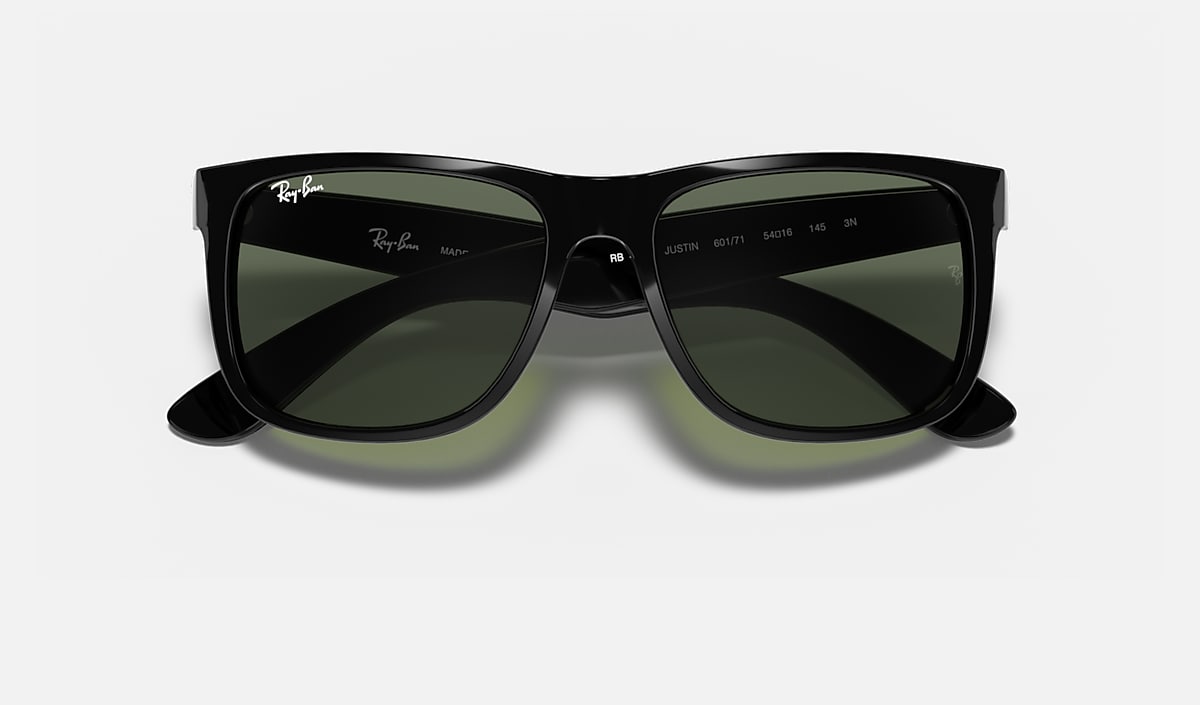 Ray-Ban Justin Classic Sunglasses - Polished Black/Dark Green