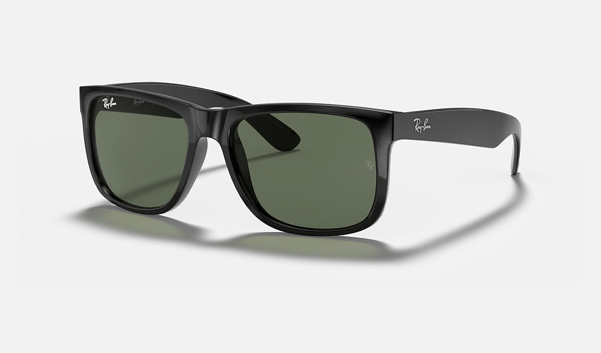 Ray-Ban Justin Classic Sunglasses - Polished Black/Dark Green