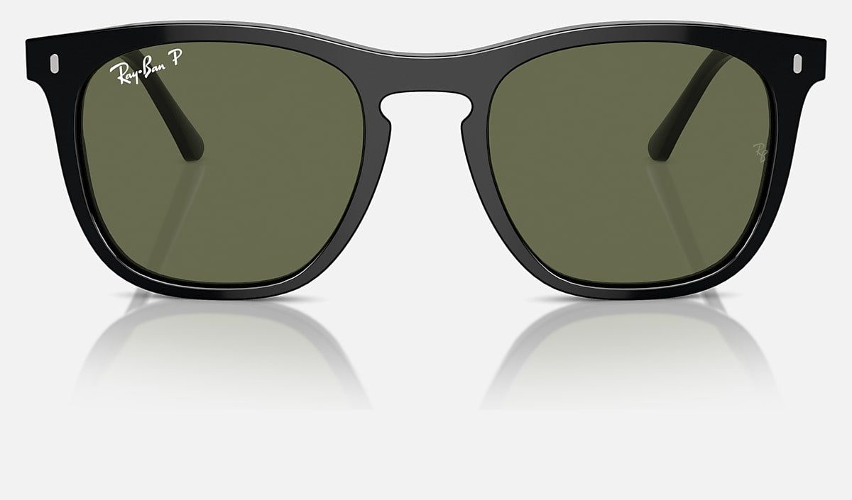 Ray-Ban RB2210 Sunglasses - Polished Black/Green Polarised
