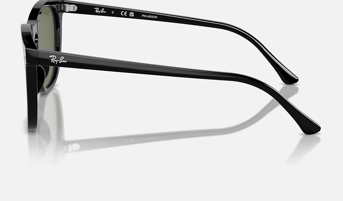 Ray-Ban RB2210 Sunglasses - Polished Black/Green Polarised