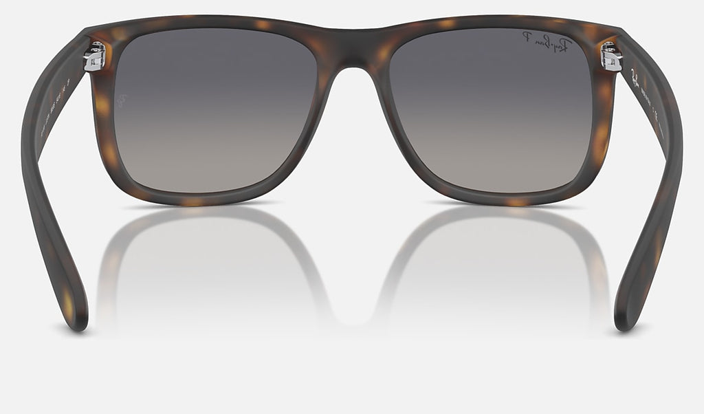 Classic square sunglasses with matte havana frame and grey gradient polarized lenses