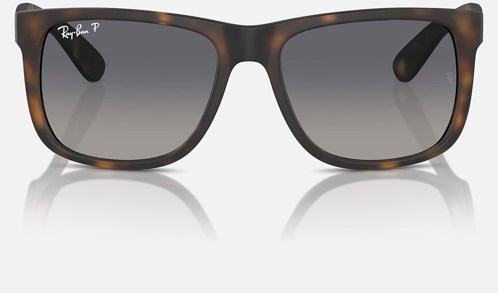 Front-facing classic sunglasses with matte havana frame and grey gradient polarized lenses