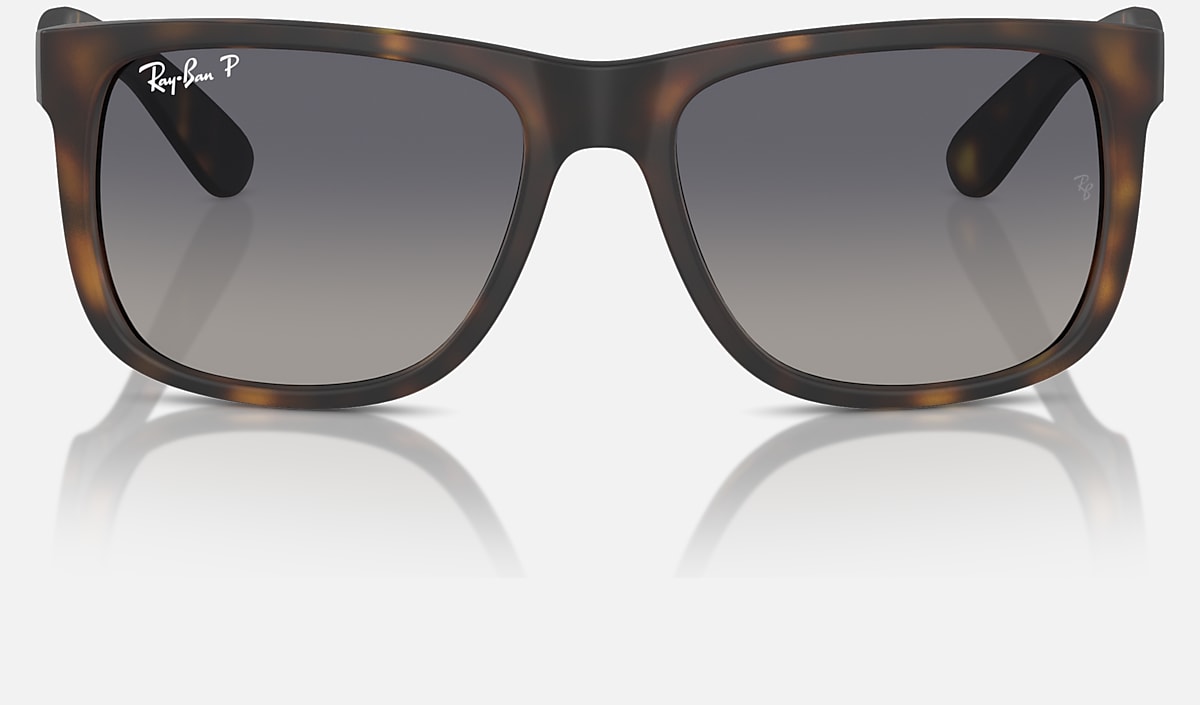 Ray-Ban Justin Classic Sunglasses - Matte Havana-Grey Gradient/Blue Polarised