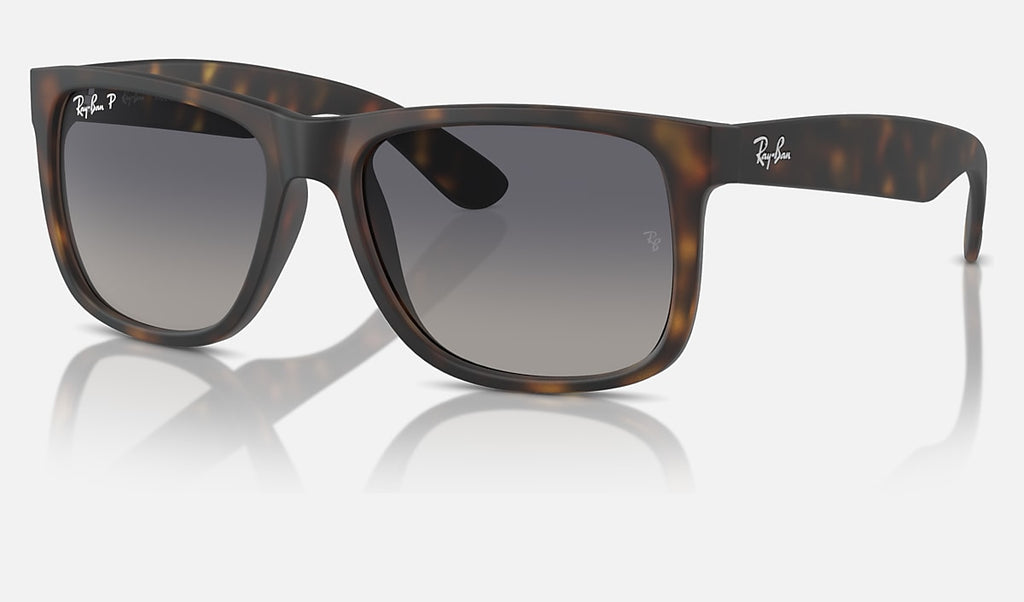 Classic sunglasses with matte havana frame and grey gradient polarized lenses