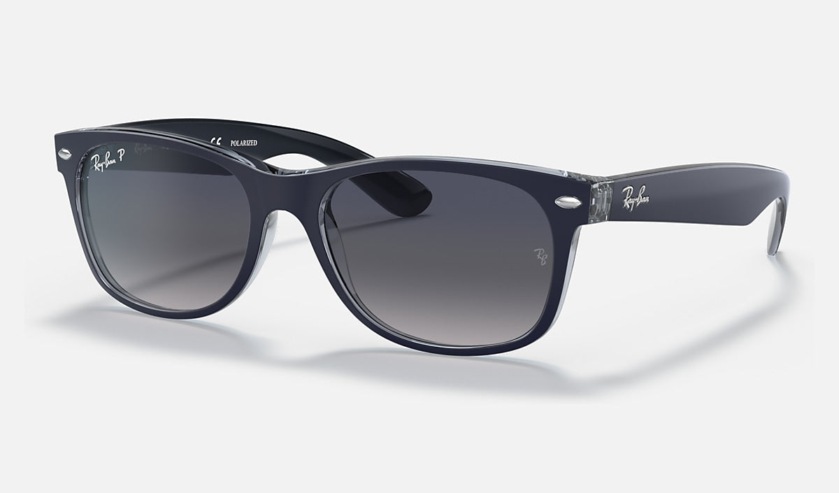Ray-Ban New Wayfarer Sunglasses - Matte Blue/Blue Gradient Polarised