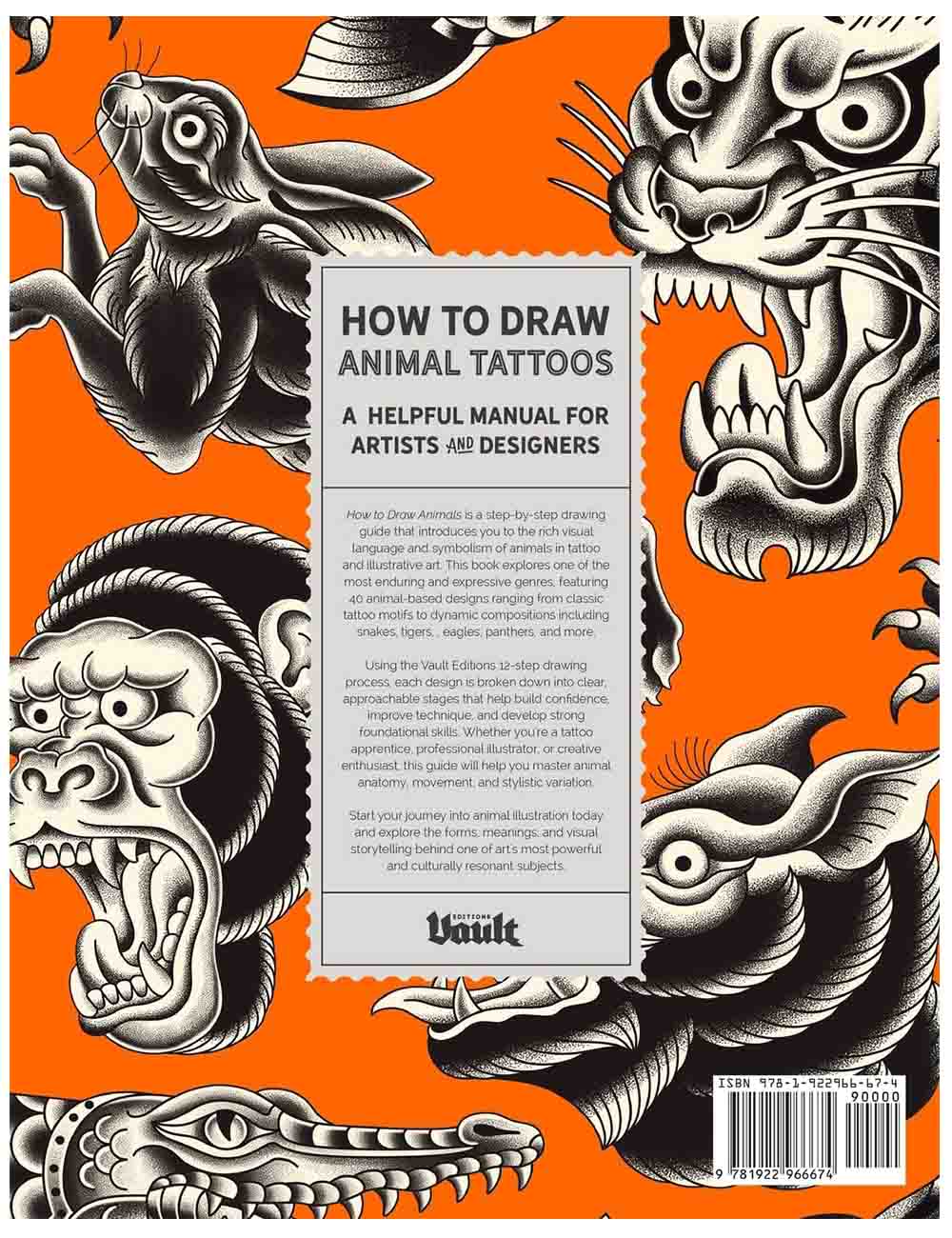 Vault Editions How to Draw Animal Tattoos Book by Kale James