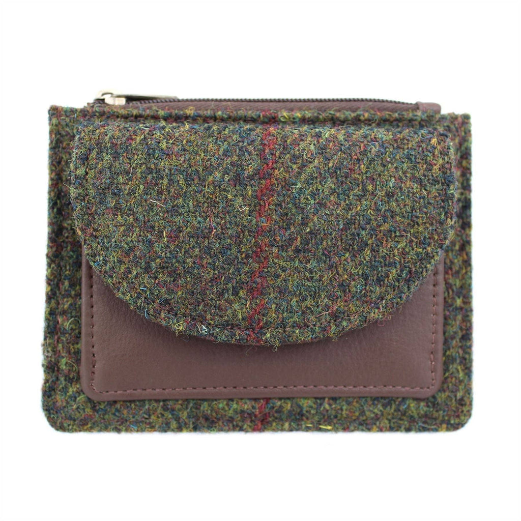 Rory Harris Tweed Coin Card Wallet ZB086: Green Check / ONE SIZE