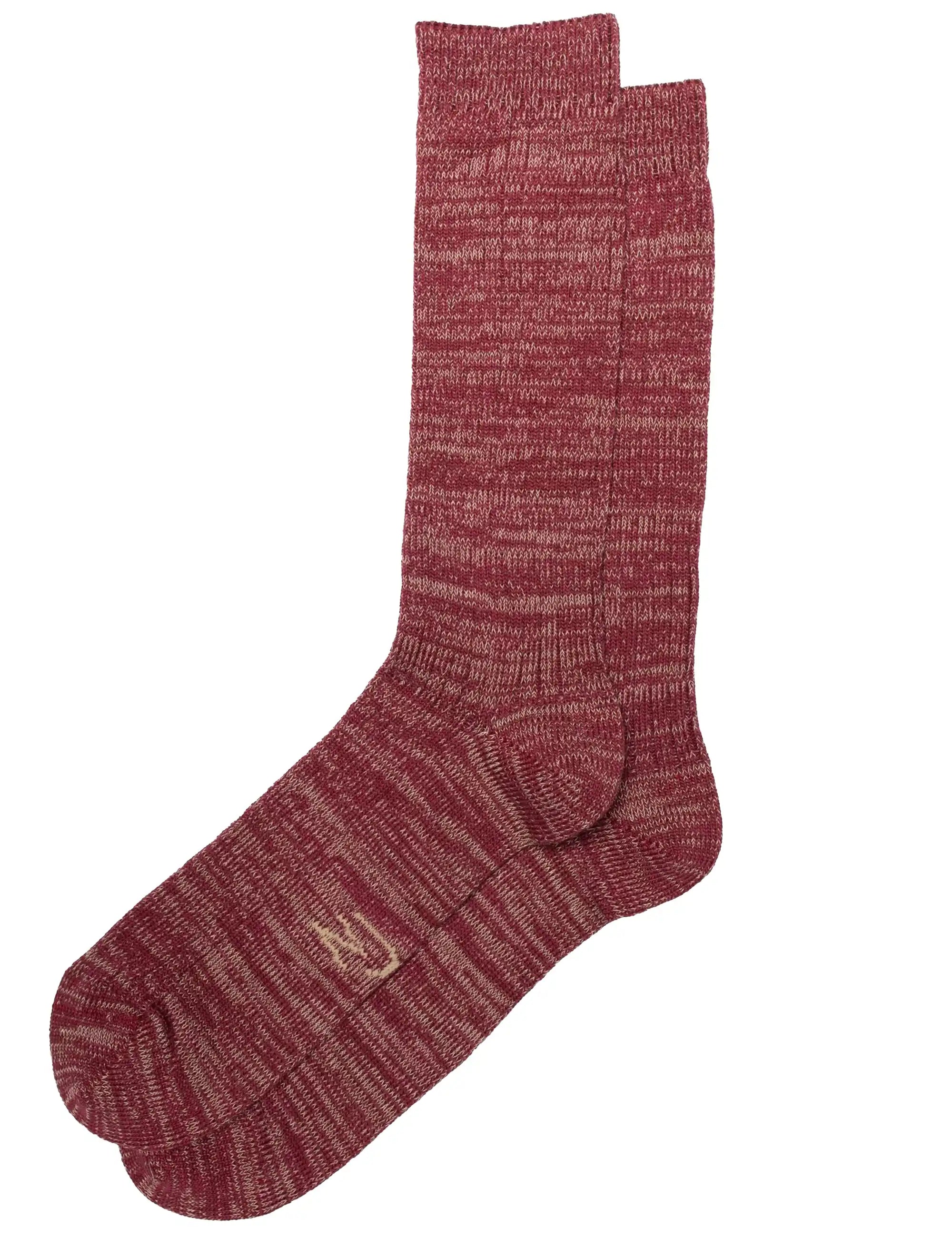 Nudie Jeans Rasmusson Rib Socks - Burgundy
