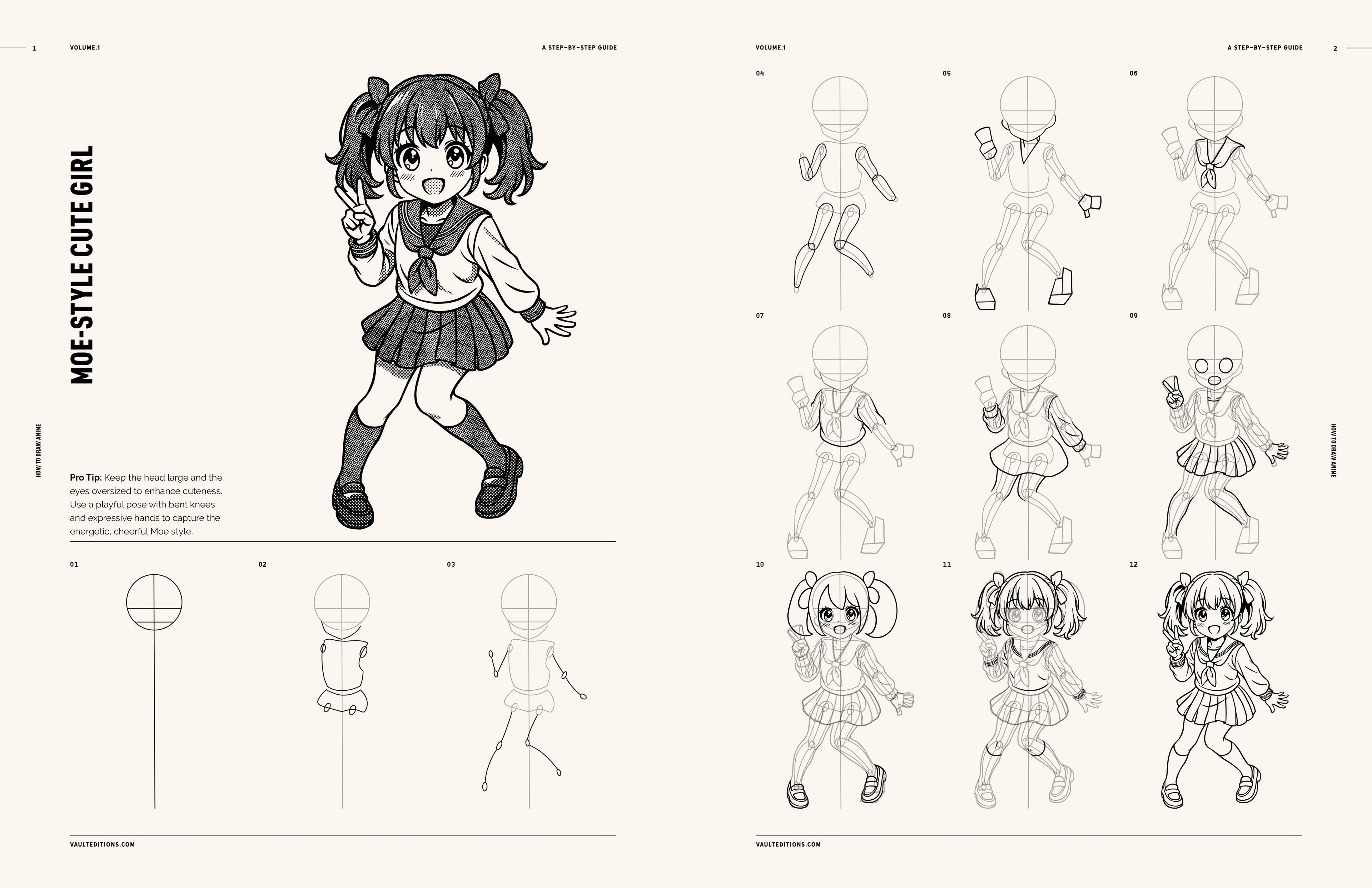 Vault Editions How to Draw Manga and Anime for Beginners Book by James Kale