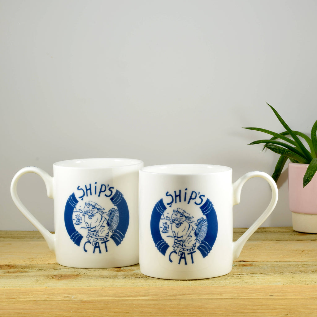 Ship's Cat Hand Decorated Bone China Mug