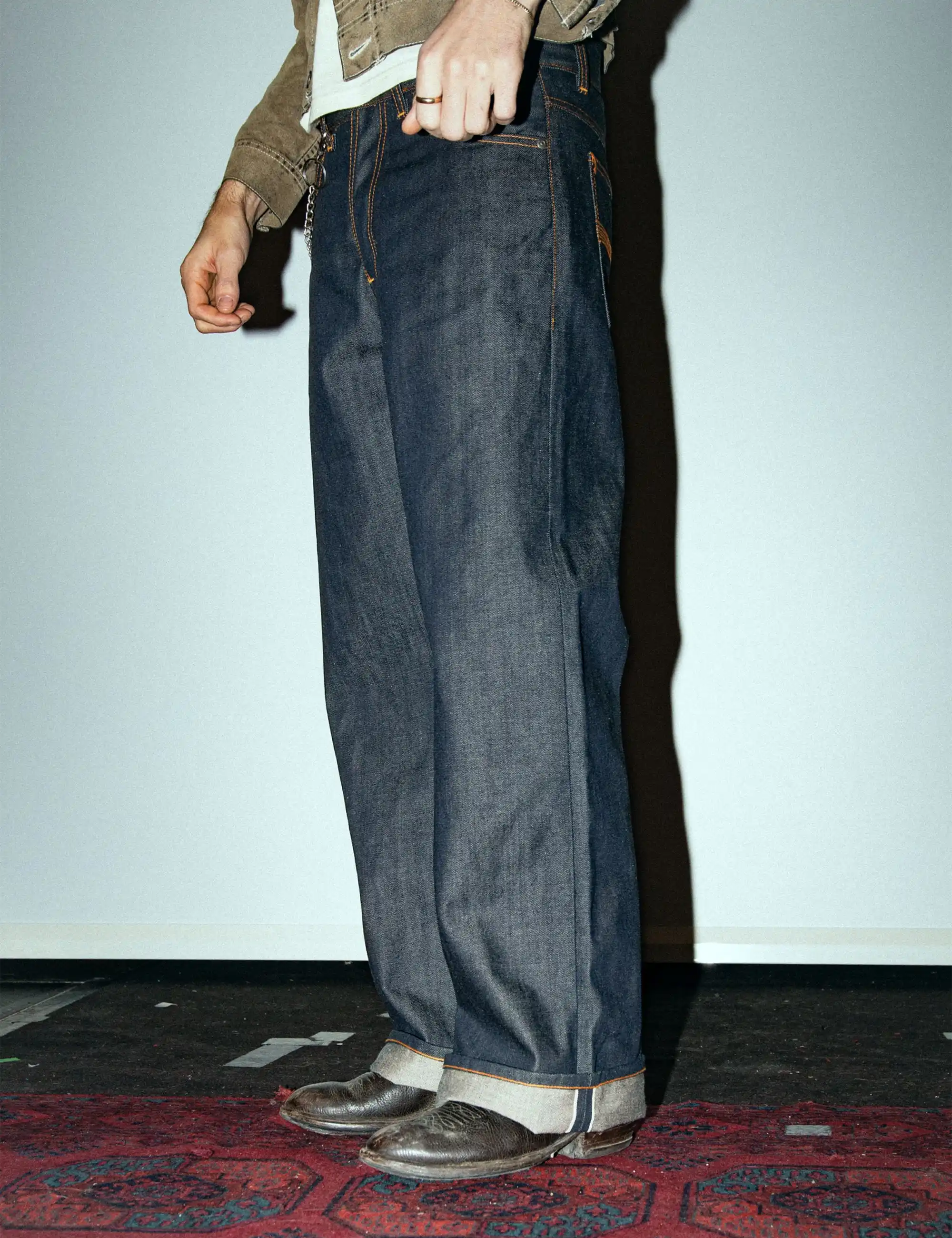 Nudie Jeans Loud Larry Jeans - Dry Lightning Selvage