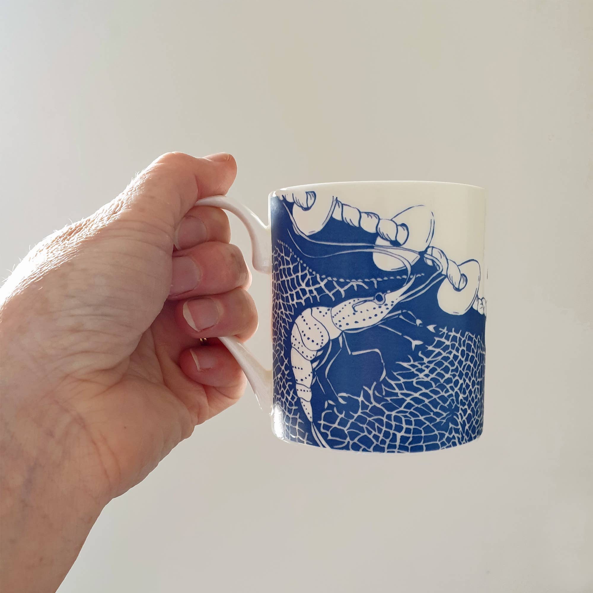 Prawn Star Hand Decorated Bone China Mug