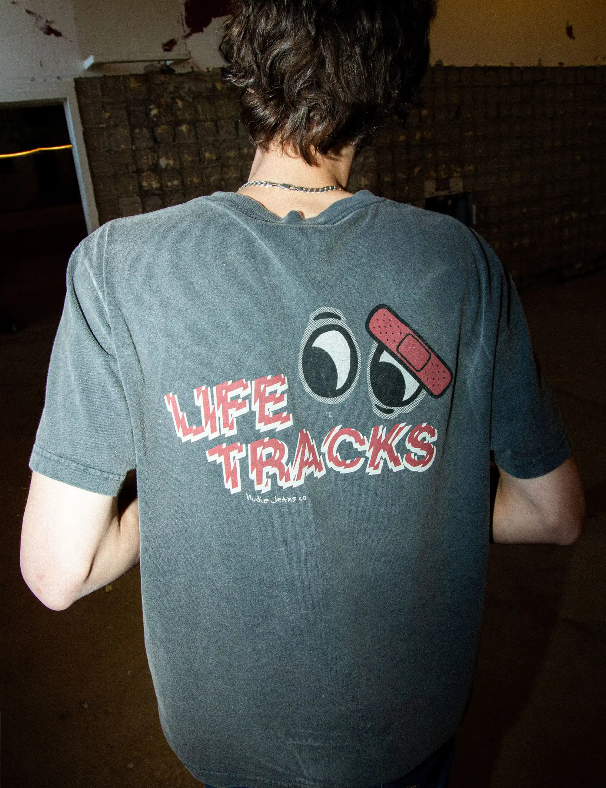 Nudie Jeans Roy Life Tracks T-Shirt - Antracite